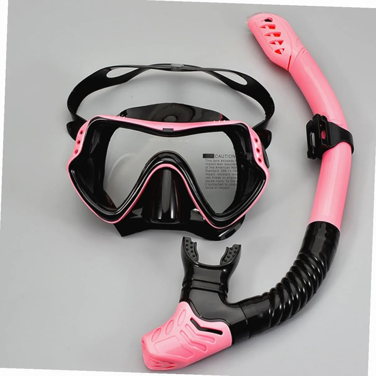 Gafas de Snorkel Tubo de Respiración Rosa de Silicona | Ventana Única, Drenaje Unidireccional, Cinta Elástica Alta, Mayor Comodidad y Visión Amplia
