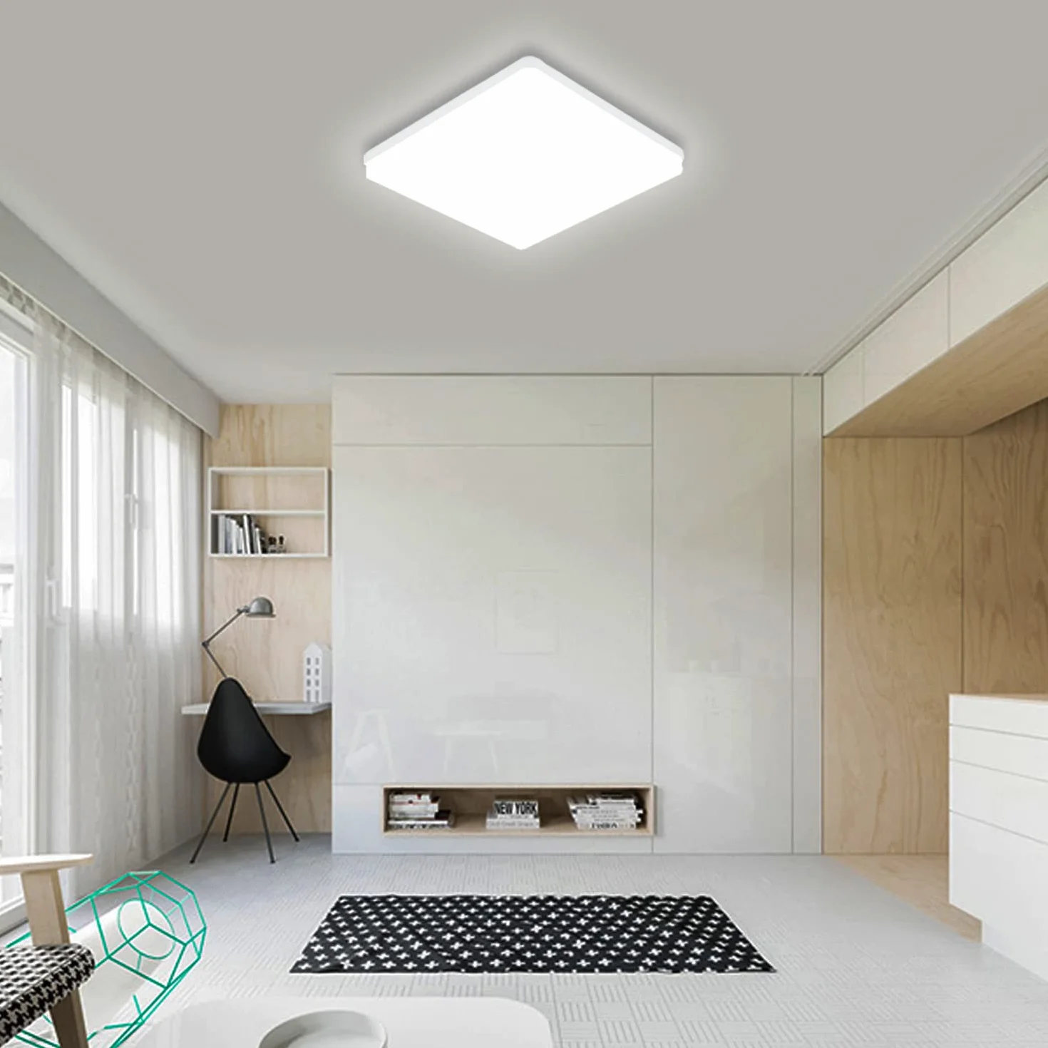 Kambo Lámpara de Techo LED 48W 4320LM Blanco Frío 6500K Plafón Cuadrada Moderno