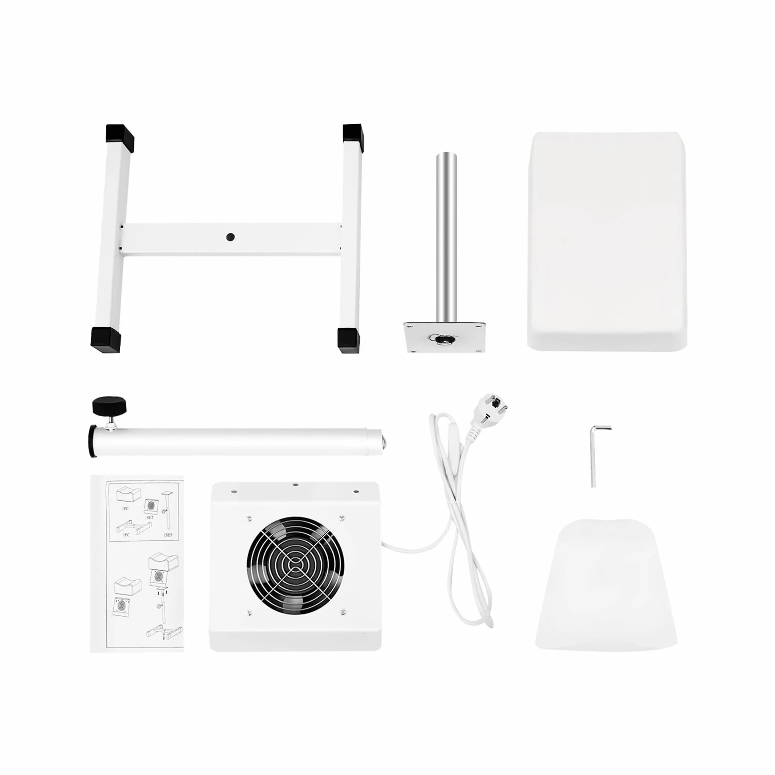Taburete de pedicura blanco con succión para salón de uñas, silla ajustable de masaje para spa de pies