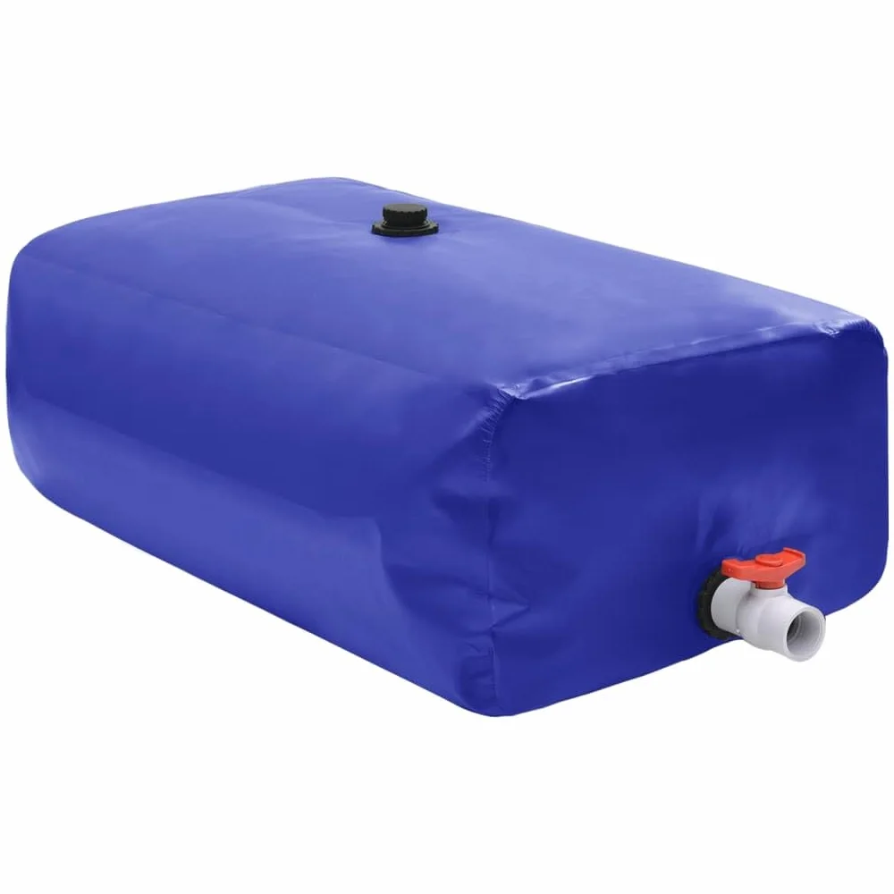 Depósito de agua con grifo plegable de PVC resistente, 1000 L, rectangular, 150 x 120 x 50 cm, con parches de reparación para sistema de riego de jardín y almacenamiento de agua al aire