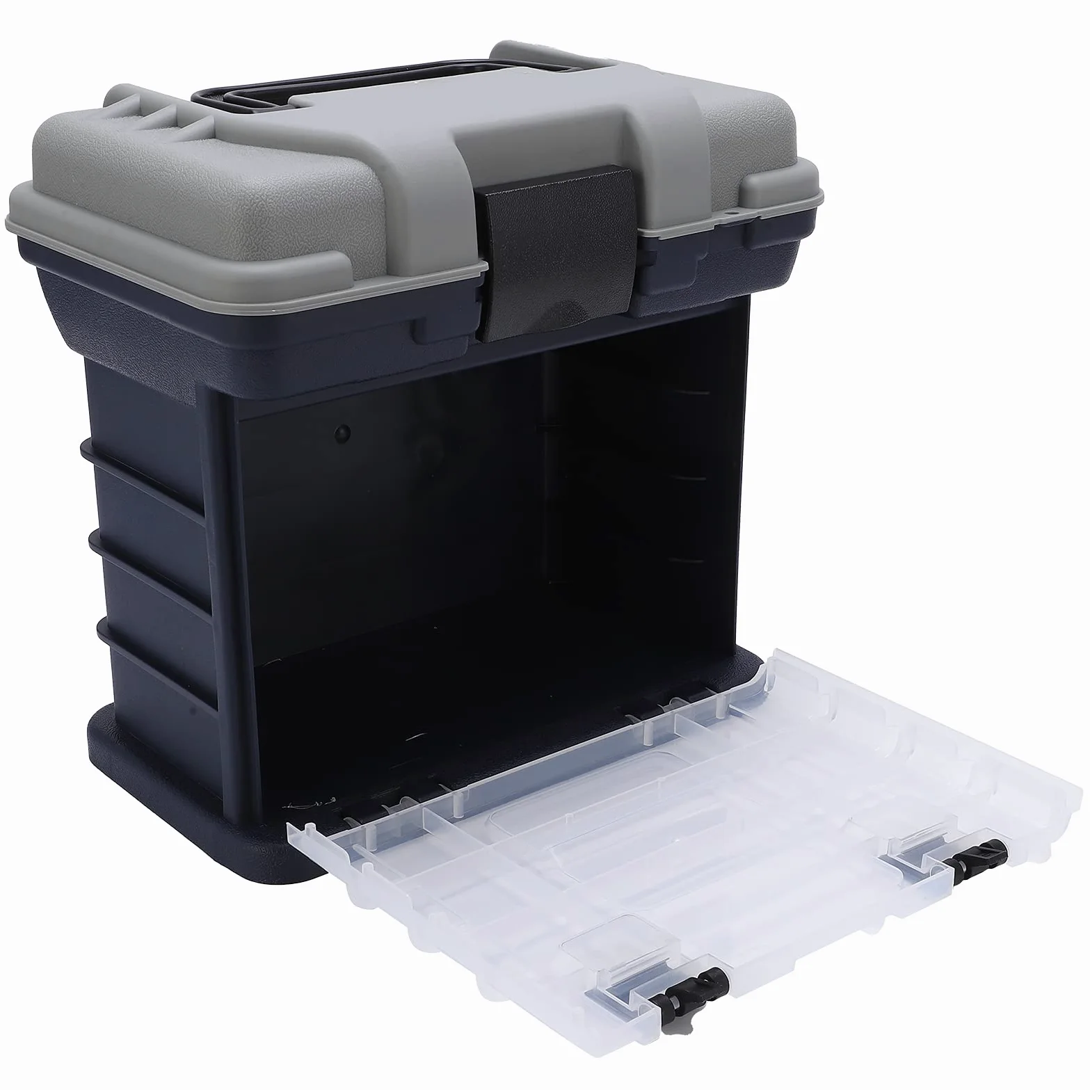 Caja de aparejos de pesca grande de 4 capas, utilidad portátil, caja de pesca de carpa con mango de plástico, herramientas para líneas de pesca