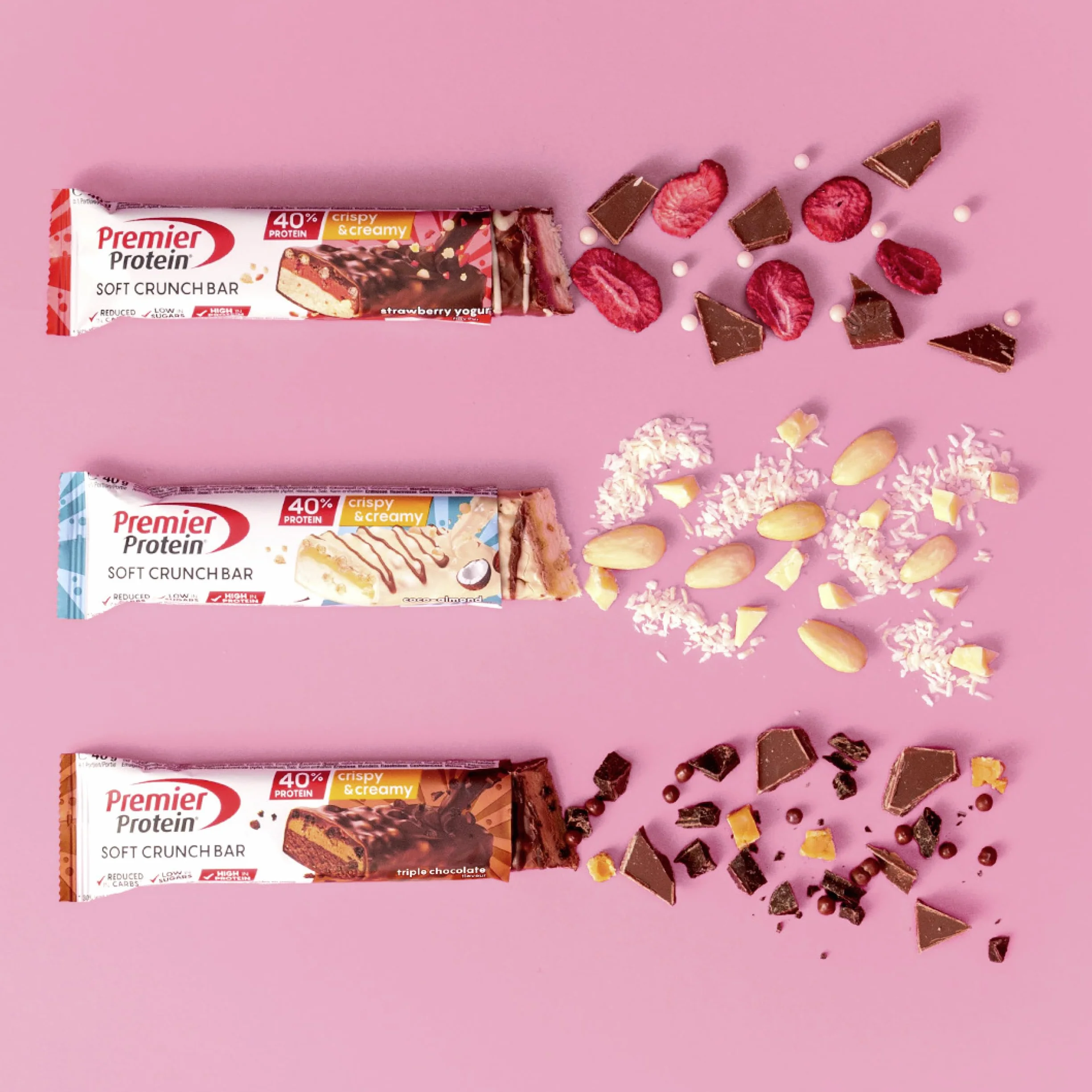 Premier Protein Soft Crunch Bar Triple Chocolate 40% Protein 12x40g