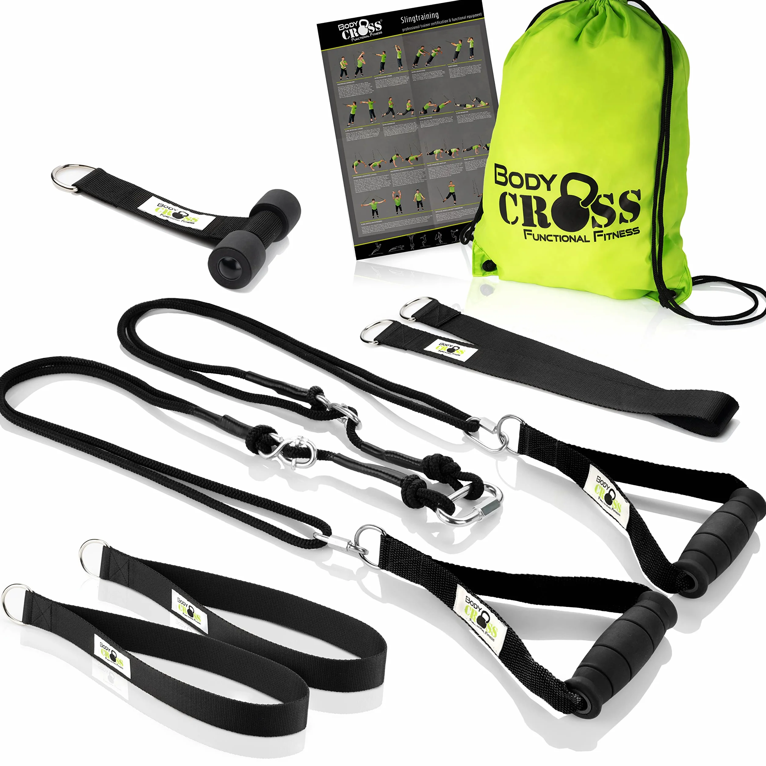 BodyCROSS Suspension Trainer – Entrenador de Suspensión para Entrenamiento en Casa y Entrenamiento en Suspensión, con Sello de Garantía