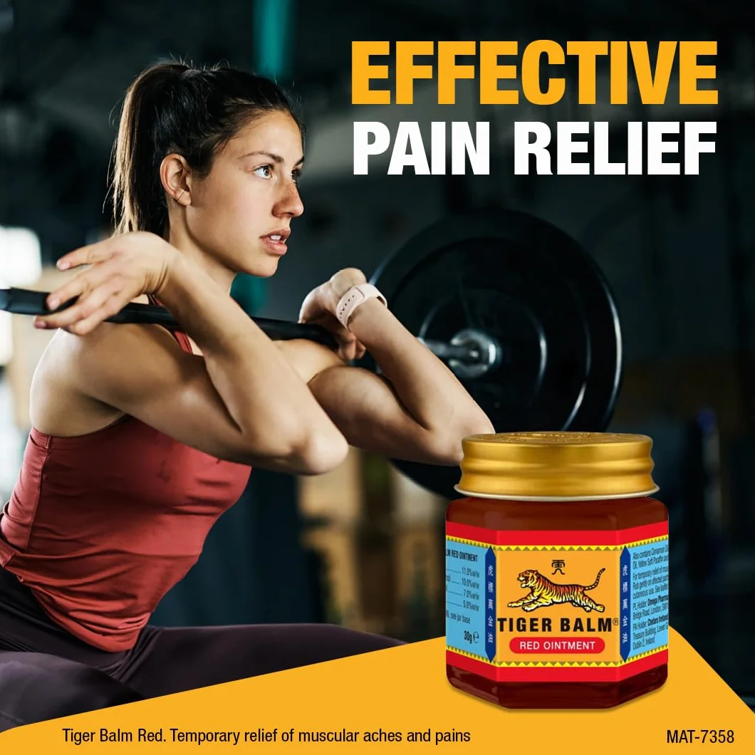Tiger Balm Rojo Bálsamo de Tigre Efecto Calor Super Fuerza Alivio de Dolor 30g