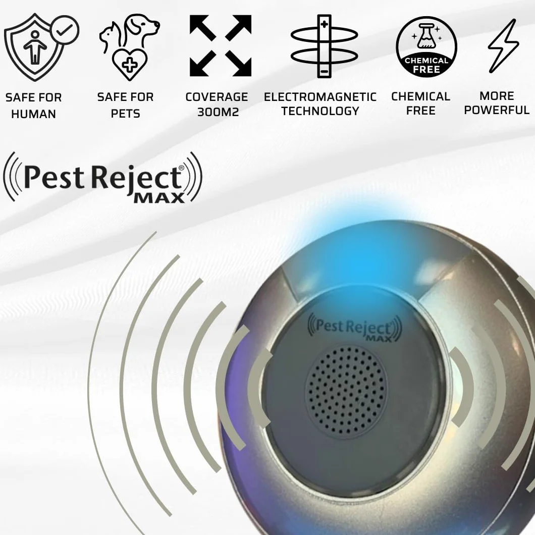 Repelente de plagas Electromagnético Ultrasonido Frecuencia Variable MAX 1 Unidad