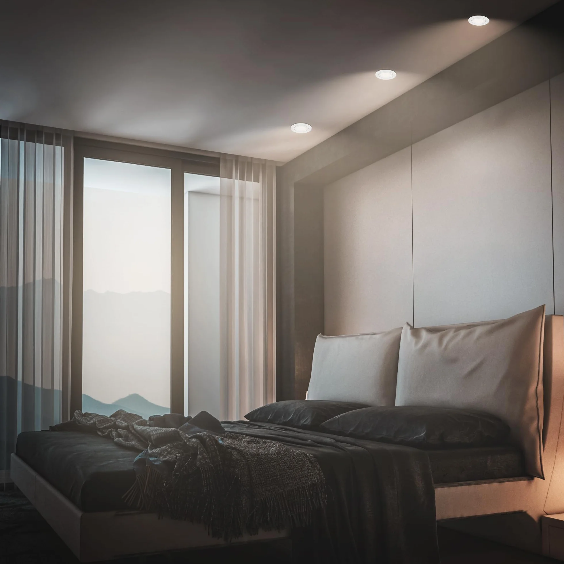 BRILONER Pack 3 Downlights LED techo empotrables planos 230V orientables luz blanca cálida 8x2,2 cm blanco