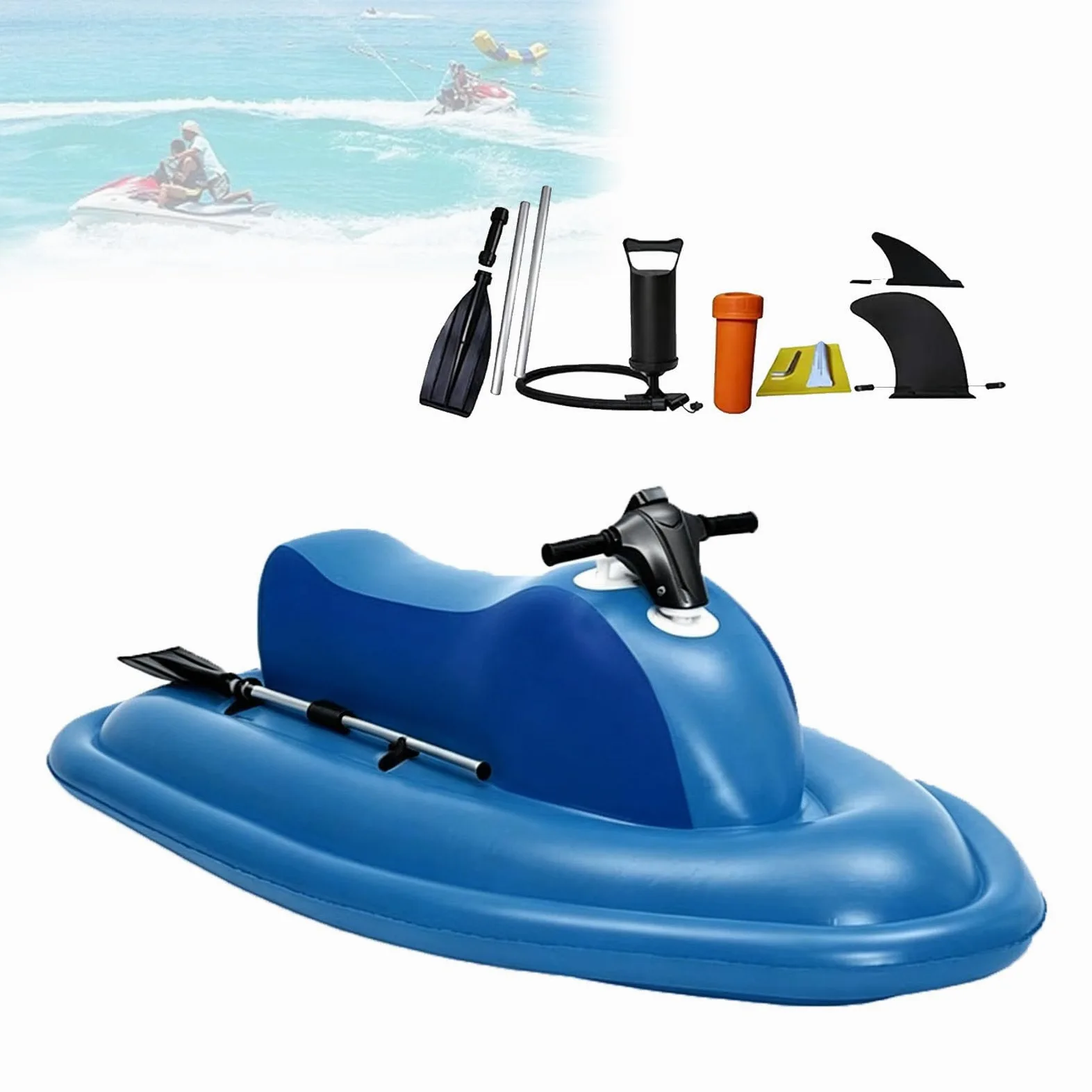Moto Acuática Eléctrica Hinchable Y Plegable, con Hélice Subacuática De 500 W, Autonomía De 130 Minutos Y Estabilizador Desmontable De Doble Aleta para Practicar Kayak Y Buceo Nothruster
