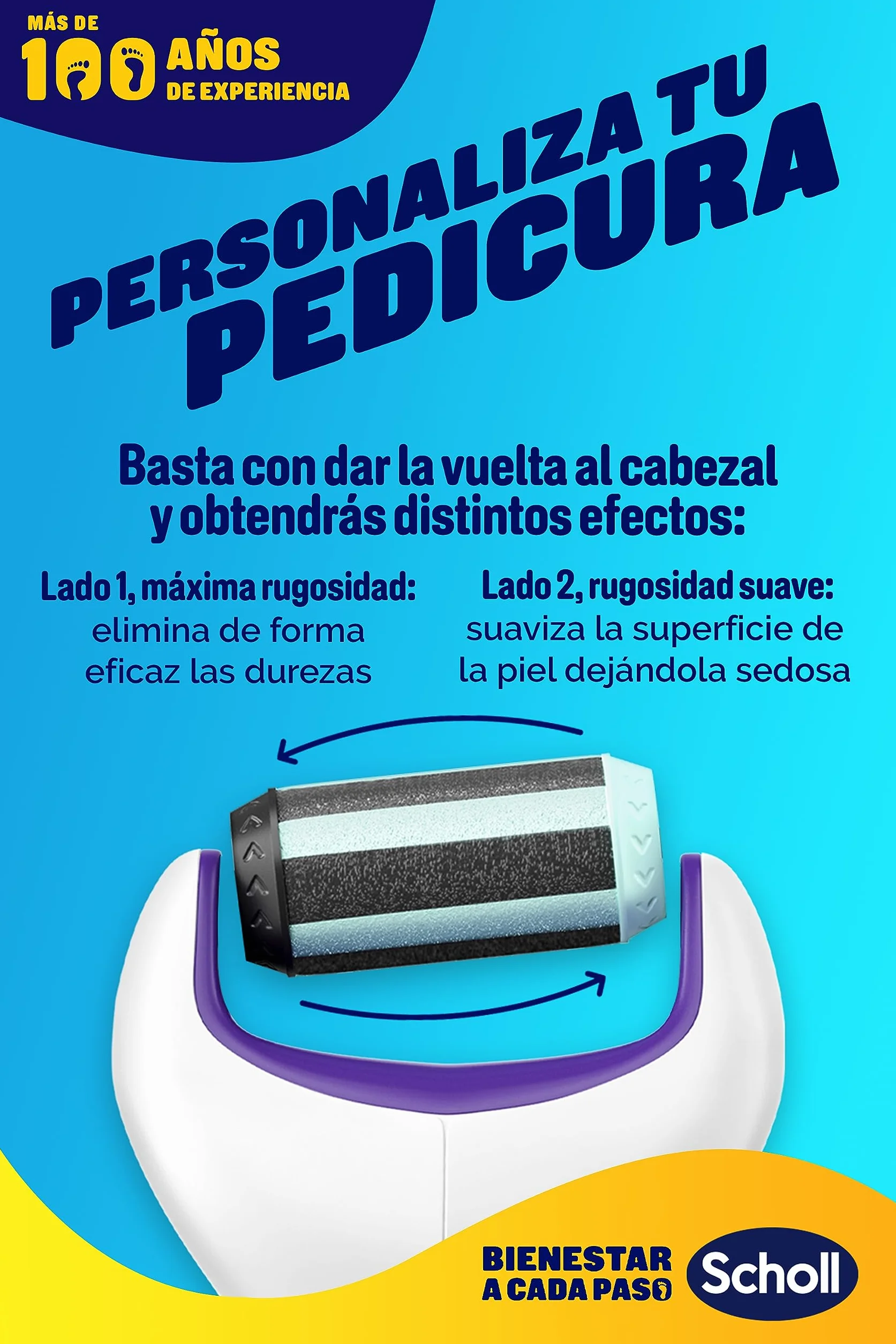 Scholl Expert Care 2 en 1 Lima Eléctrica para Pies - Quita Durezas y Callos, Pedicura Profesional