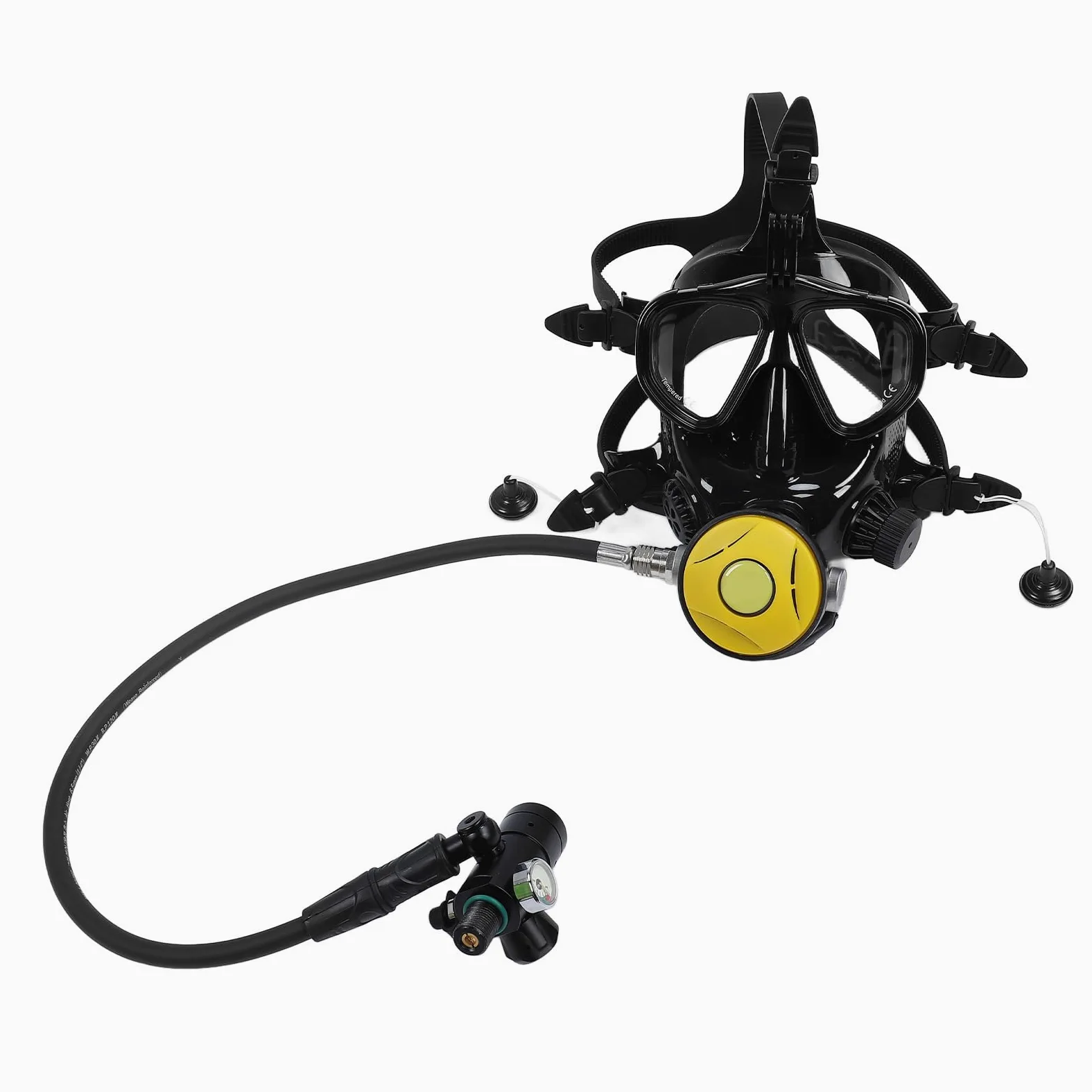 aqxreight Dideep con Cilindro de Oxígeno Portátil 1L de Buceo en la Cara Completa para Snorkel y Exploración Submarina