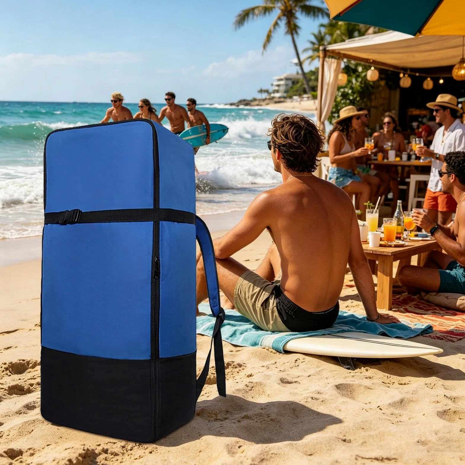 Bolsa para Tabla de Paddle Surf Impermeable Grande | Con correas acolchadas ajustables, bolsa de transporte protectora de viaje para tablas de remo inflables, surf, kayak, playa