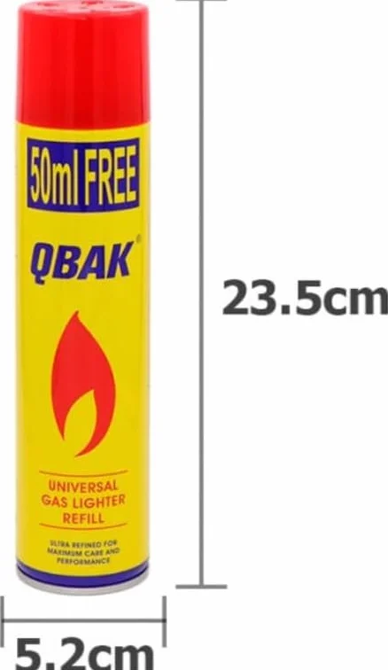 Gas para Mecheros 300 ml con 5 Adaptadores Recargar Encendedores