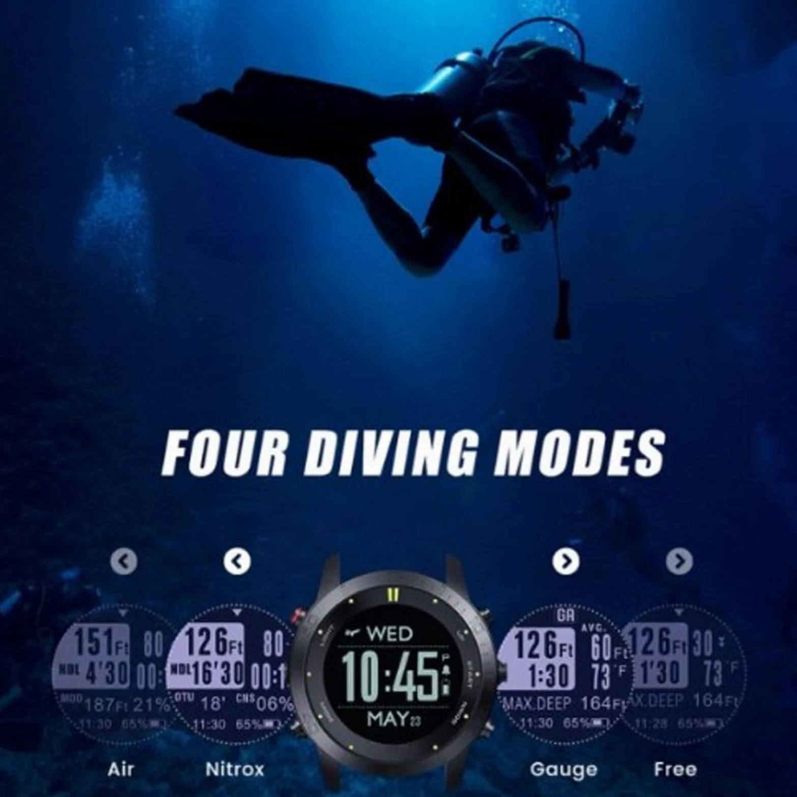 Keenso Reloj de Buceo con Sensor de Profundidad, Barómetro y Bluetooth para Bucear, Nadar y Snorkel