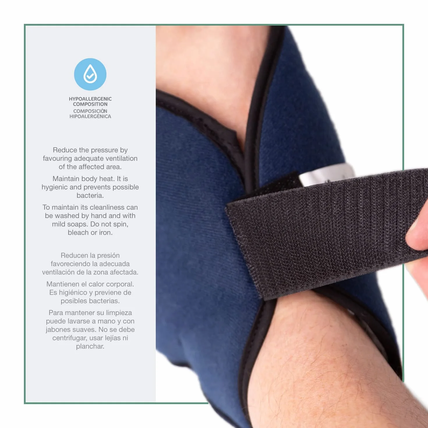 Taloneras Antiescaras – Protectores para Talón, Pie o Codo – Prevención de Úlceras por Presión – Talla Única, Azul Marino