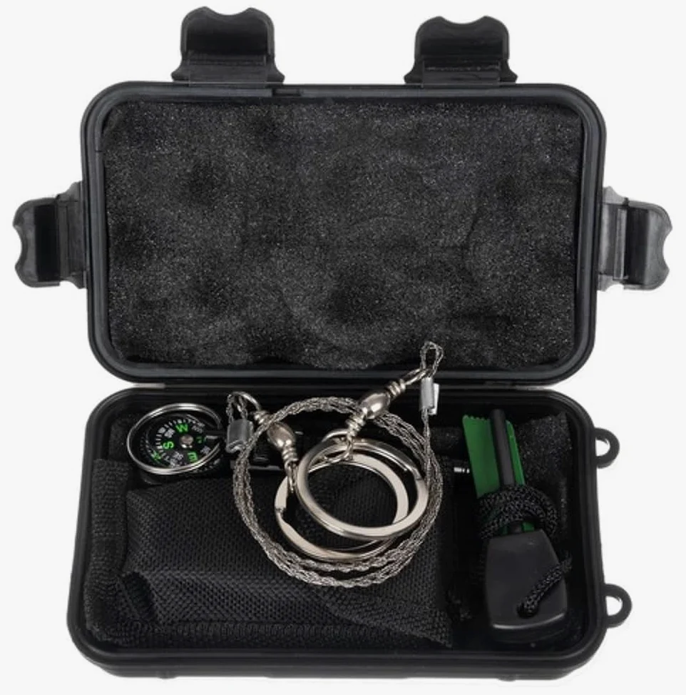 Kit de supervivencia de emergencia militar, kit de supervivencia, multiset, kit de supervivencia, emergencias, táctico al aire libre, paquete 7-1 (incl. maleta)