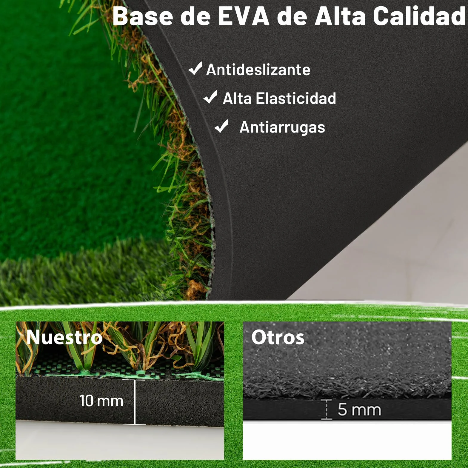 COSTWAY Alfombra de Putting de Golf, 300 X 150 CM, 3 Hoyos, 3 Banderas y Tazas, Tapete de Golf, Putting Mat Interiores Exteriores