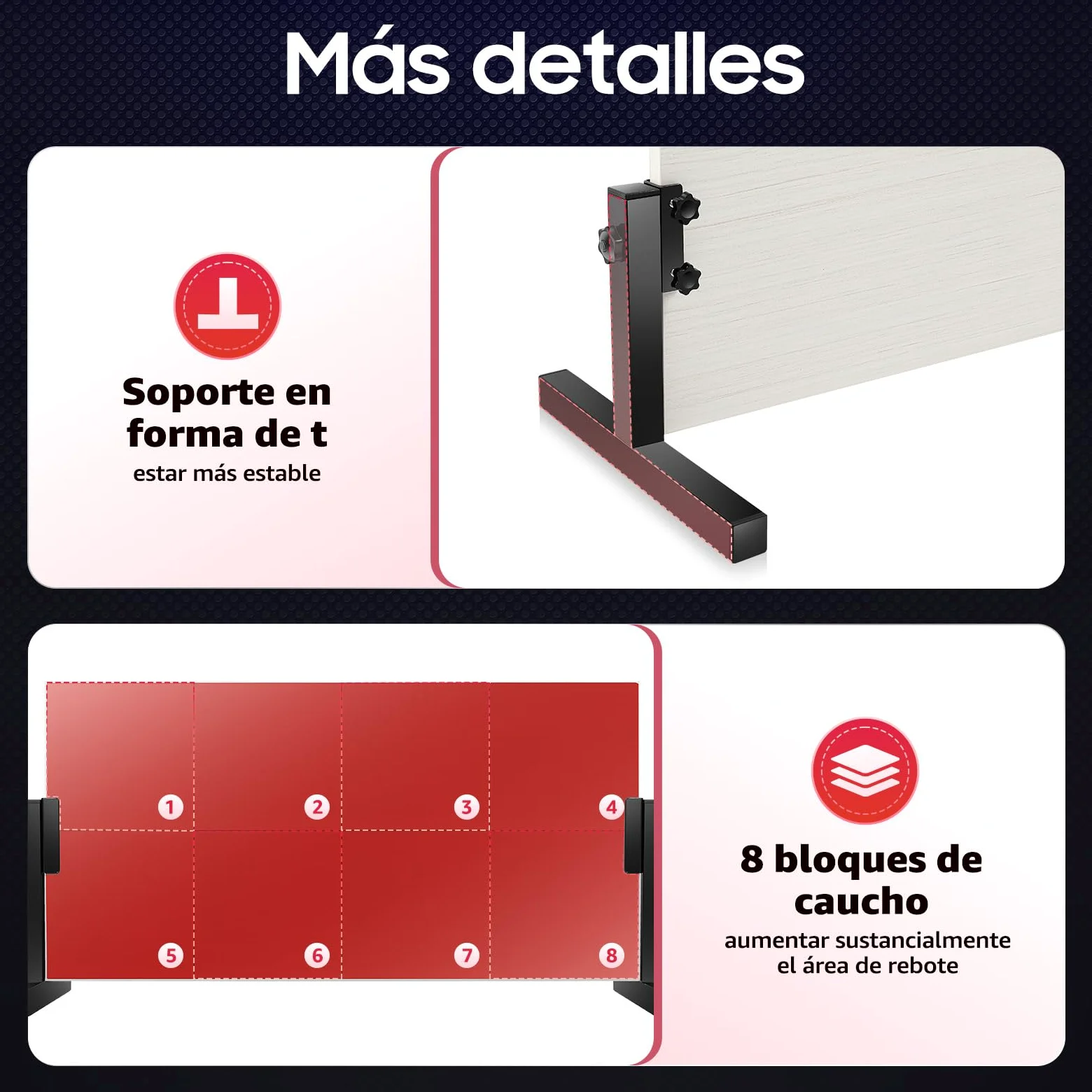 Tabla de Ping Pong para Retorno y Rebote - Mesa Vertical para Casa, Gimnasio, Interior y Exterior
