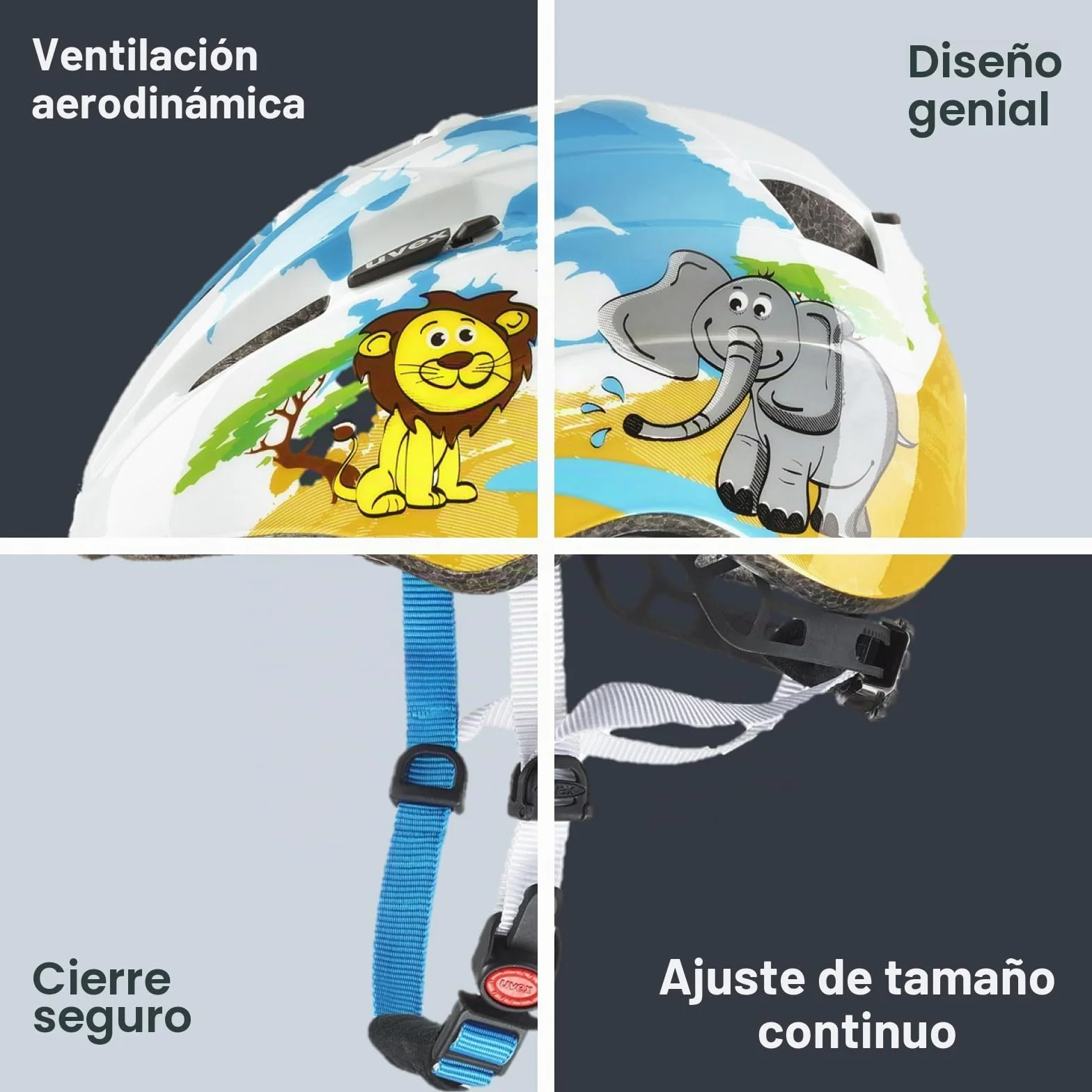 uvex Kid 2 - Casco Ligero Infantil - Ajuste de Talla individualizado