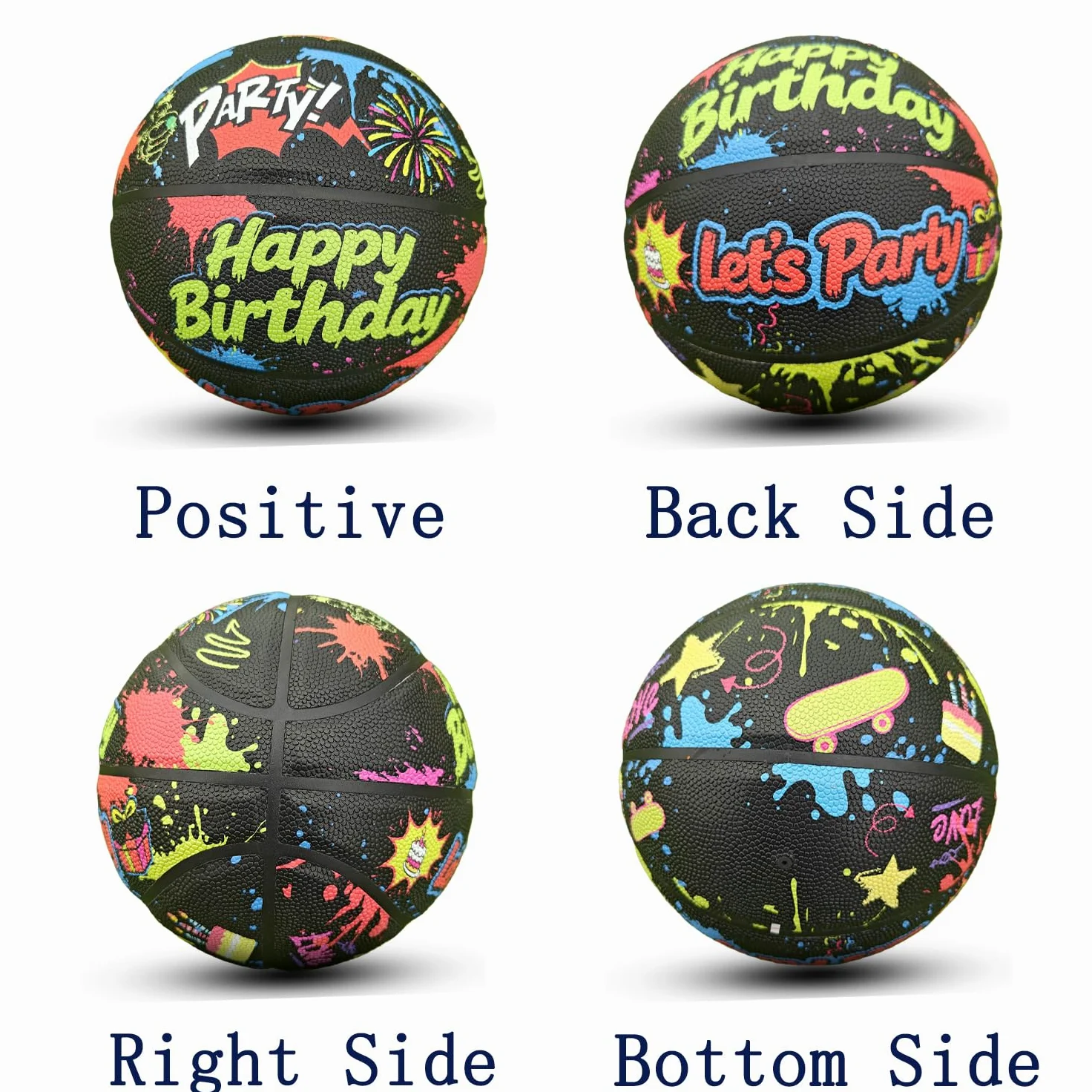 Balón de baloncesto de piel sintética, tamaño oficial 7 (29.5 pulgadas), talla 6 (28.5 pulgadas), talla 5 (27.5 pulgadas), pelota de regalo de cumpleaños para interiores y exteriores