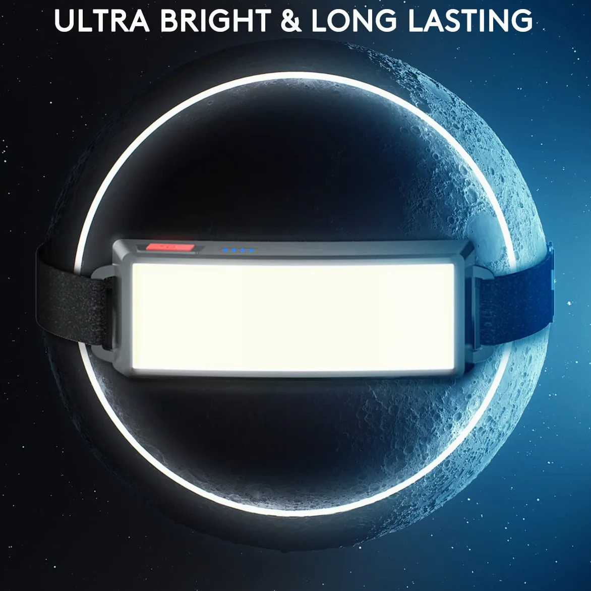 LETOUR Linterna frontal LED de 10 unidades, recargable, COB superbrillante, 1000 lúmenes, ligera, impermeable, 3 modos, luz de trabajo, 1200 mAh, ajustable, para camping, senderismo
