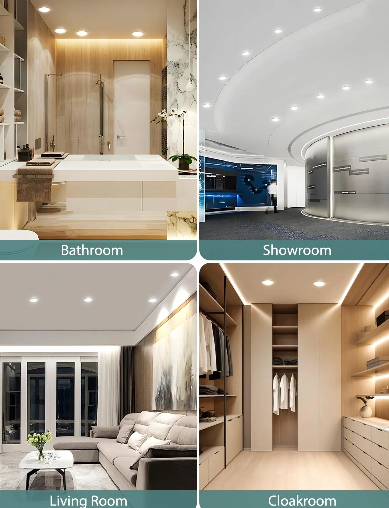 Aigostar Downlight LED Techo Empotrable 4.8W IP65 Impermeable 4000K Luz Natural Baño Extraplano Blanco 6 pack