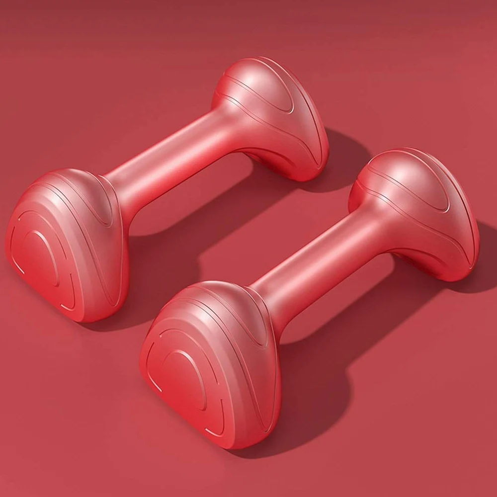Liudan Mancuerna Vinilo Dumbbell Peso Dumbbell Resistente al Sudor y Humedad en diversas variaciones de Peso de 1 kg, 1,5 kg, 2 kg, 3 kg, Conjunto de 2 Pesa de Gimnasia (Color : Red, tamaño : 3kg×2)
