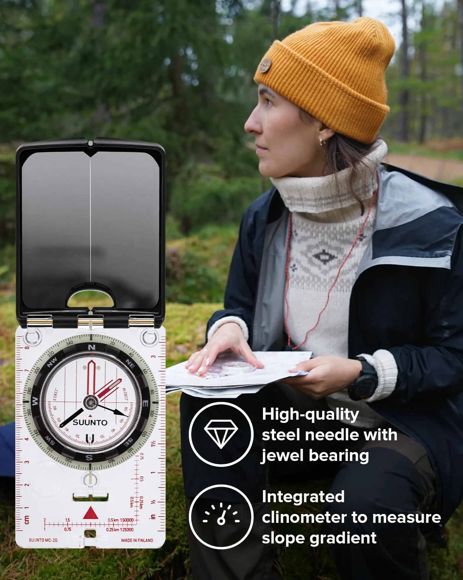 Suunto Unisex MC-2 Q/D/cm/in/Nh Compasses, White, One Size