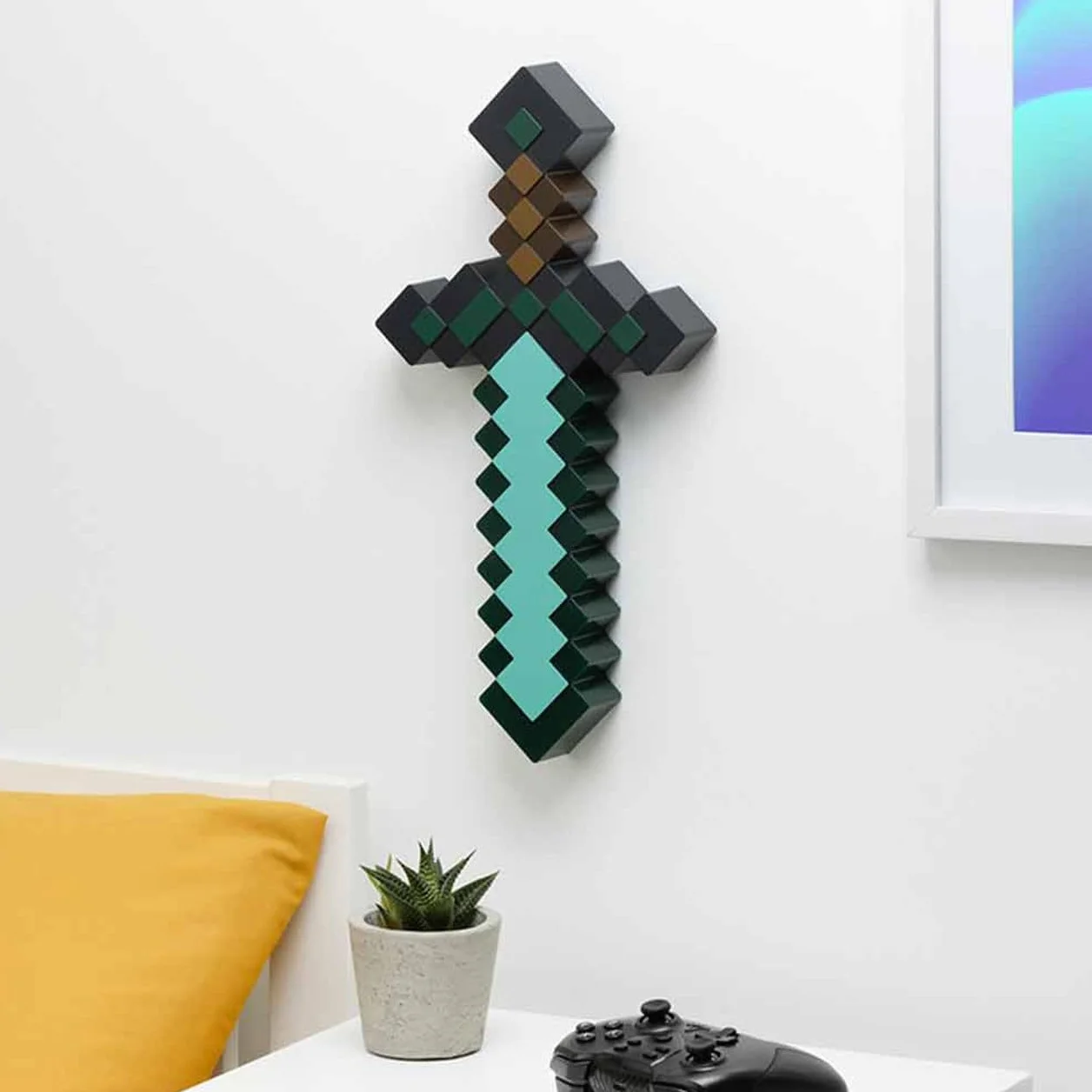 Espada de diamante Minecraft Oficial 3 Modos Luz Dinámica Reacción Sonido USB Batería Decoración