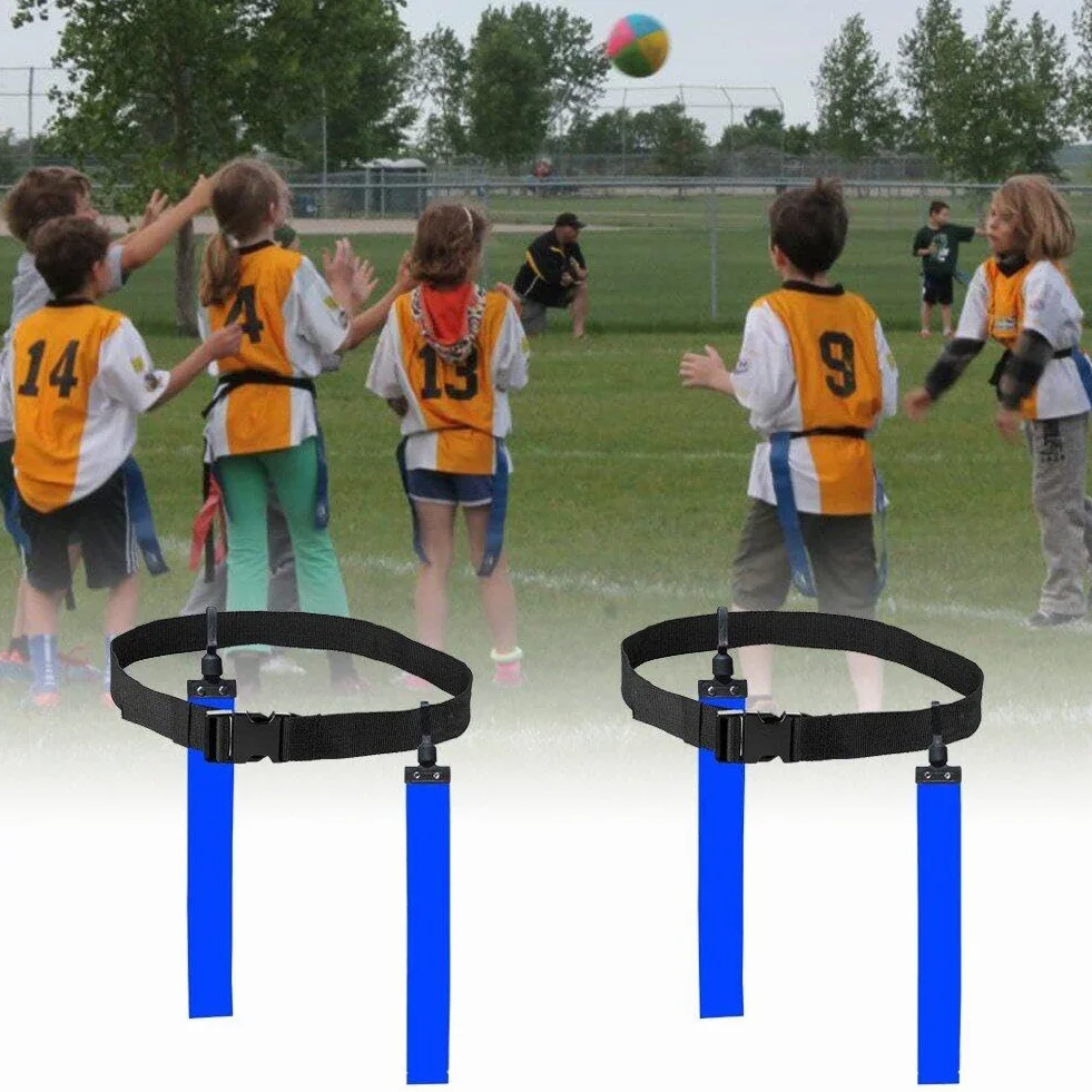 Flag Football Set Flager Football Gear Flag Cinturones De Fútbol Y Banderas Cinturón De Fútbol Ajustable para Entrenamiento para Niños