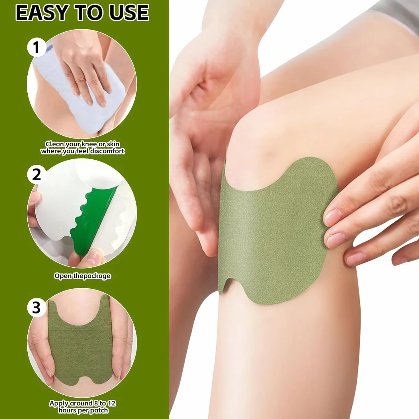 Parche de Ajenjo para Aliviar el Dolor, 30 Parches para Rodilla, Espalda, Hombros y Cuello