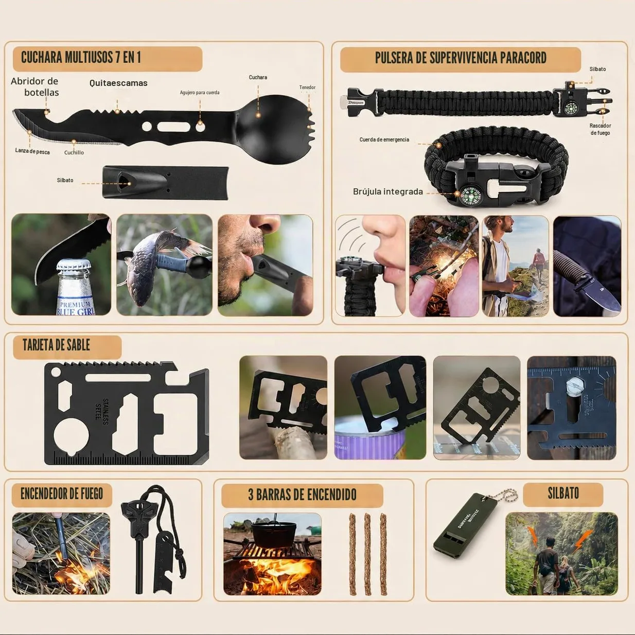 Kit de supervivencia, kit de primeros auxilios de supervivencia de 250 piezas con bolsa compatible con sistema Molle y tienda de campaña de emergencia, kit de emergencia para terremoto, aventura al