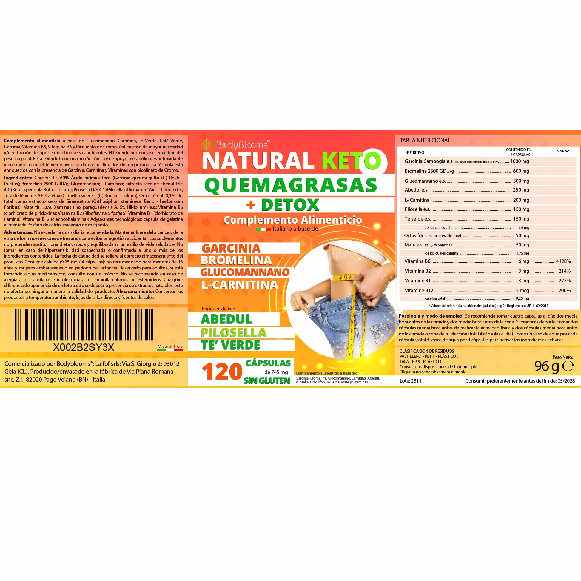 NUTREA PRO® Quemagrasas Potente 120 Pastillas con L-Carnitina, Garcinia Cambogia y 13 Plantas