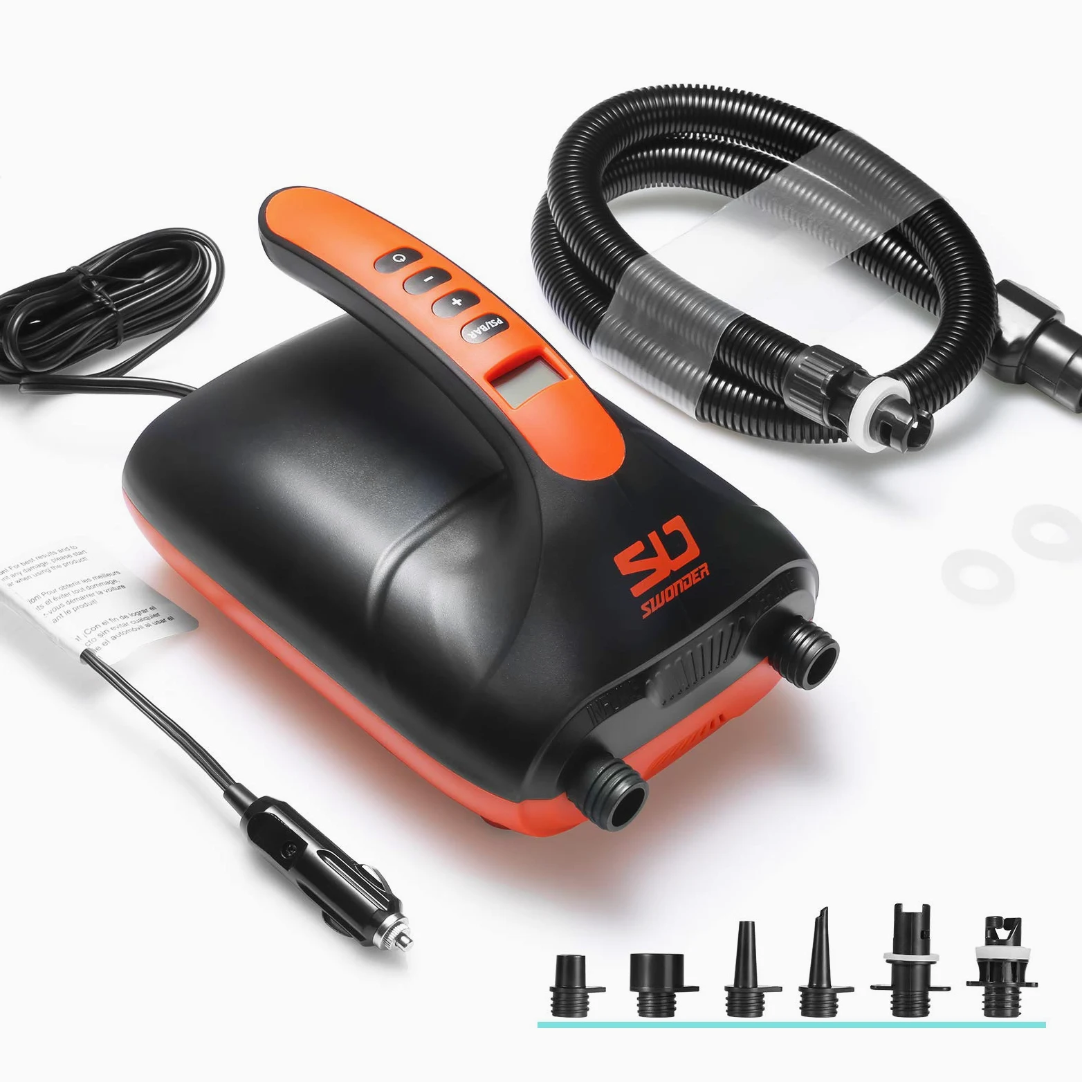 Swonder Bomba de Sup eléctrica, 20 PSI, Bomba de Aire eléctrica de Alta presión con inflación Inteligente de Dos etapas, soporta 3 Sup en una Fila, Buena para Barcos y Kayaks
