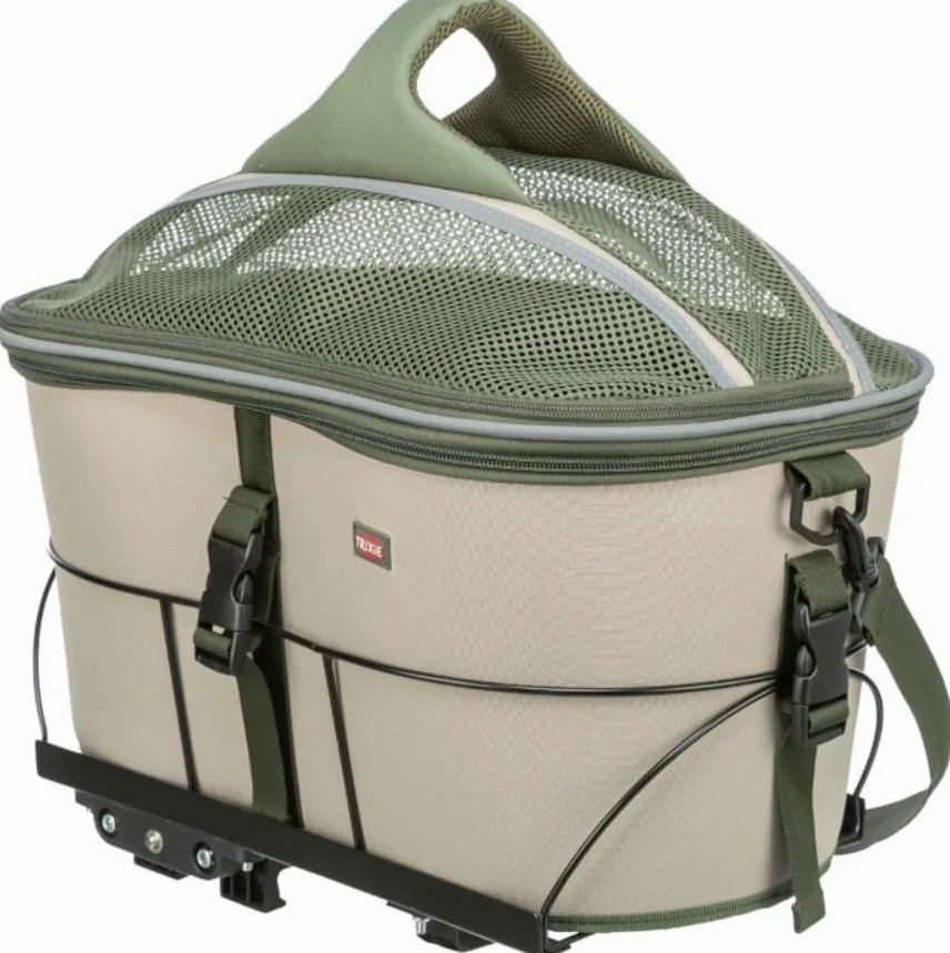 Trixie Cesta para Bicicleta - Verde Oliva/Beige