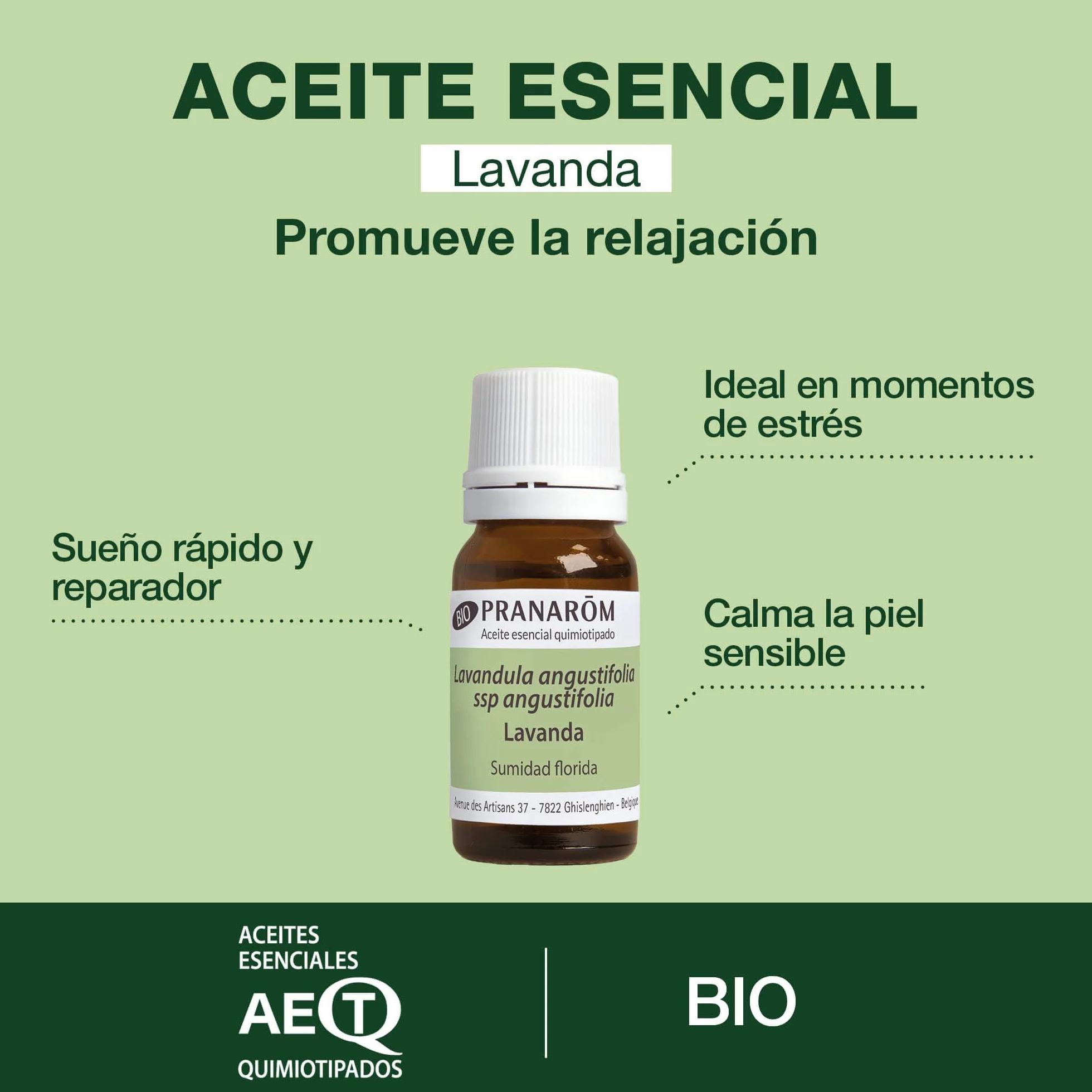 Aceite Esencial Quimiotipado Lavanda Orgánica 100% Puro HECT 10ml