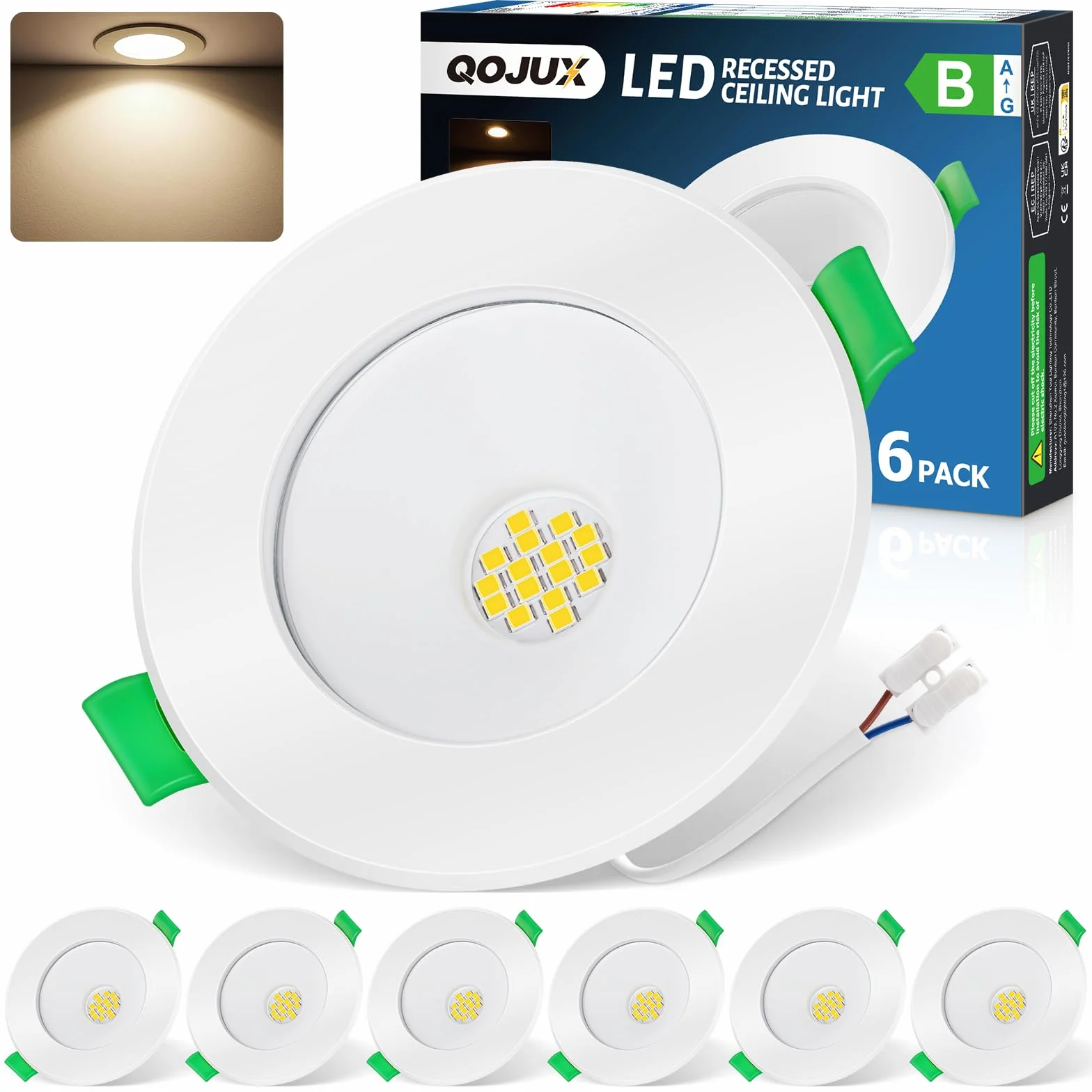 Focos LED Empotrables Techo 5W 4000K 800lm Blanco Neutro 230V IP44 No Regulable Corte Ø68-80mm