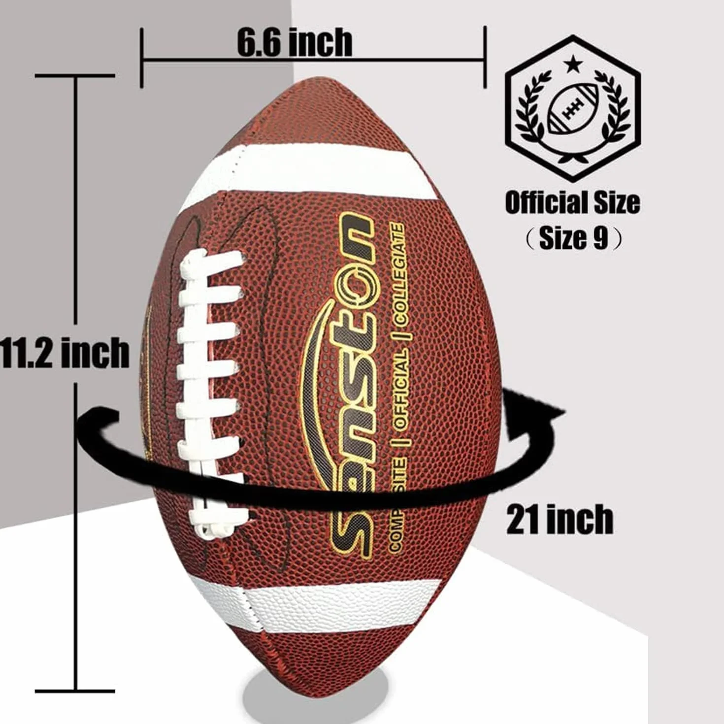 Senston Balon Futbol Americano Talla 9 Unisex-Juvenil PU Cuero Compuesto Duradero Pelota de fútbol Americano