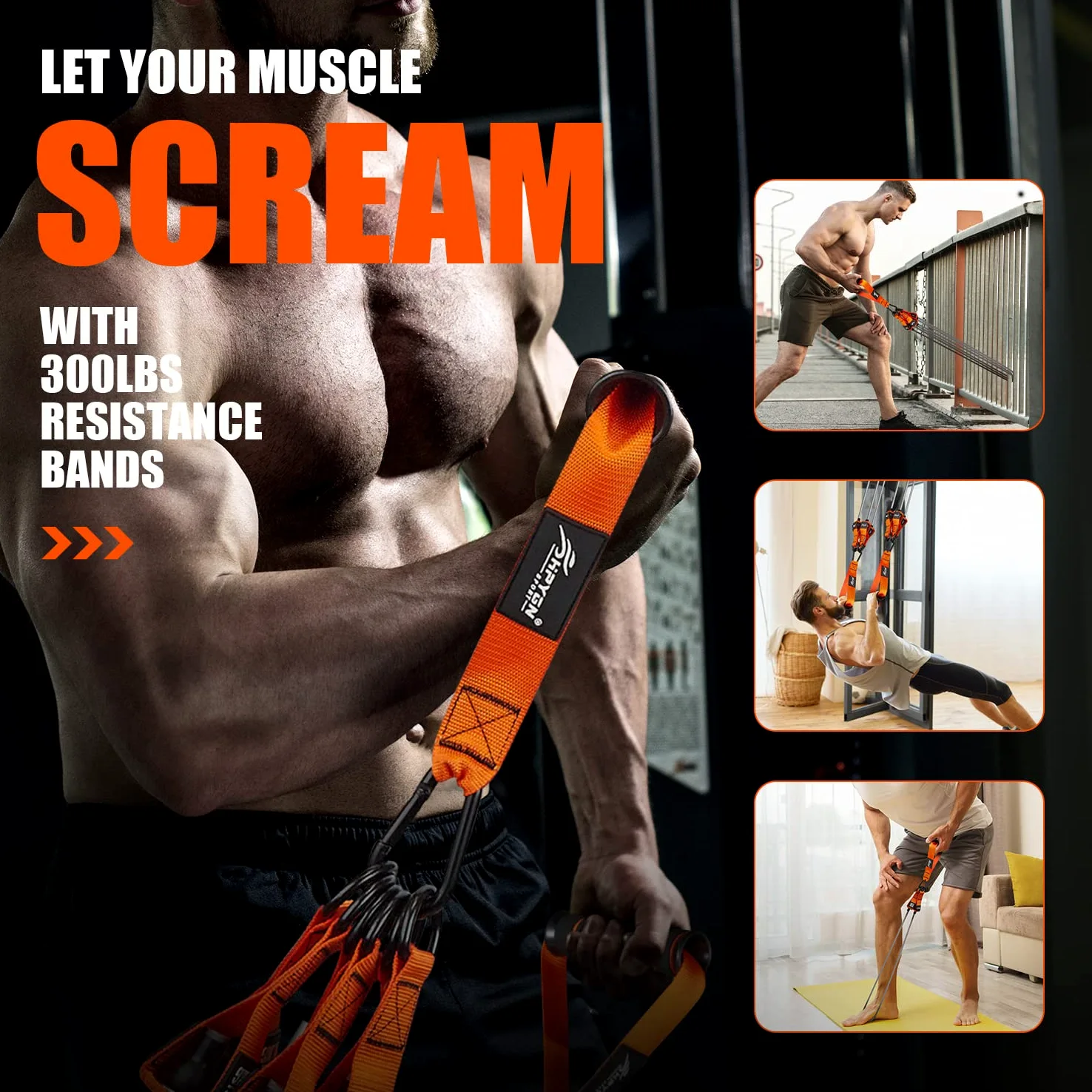 Bandas de resistencia, bandas de ejercicio pesadas con asas, bandas de fitness para entrenamiento, bandas de entrenamiento para hombres, juego de bandas de peso para entrenamiento muscular, fuerza,