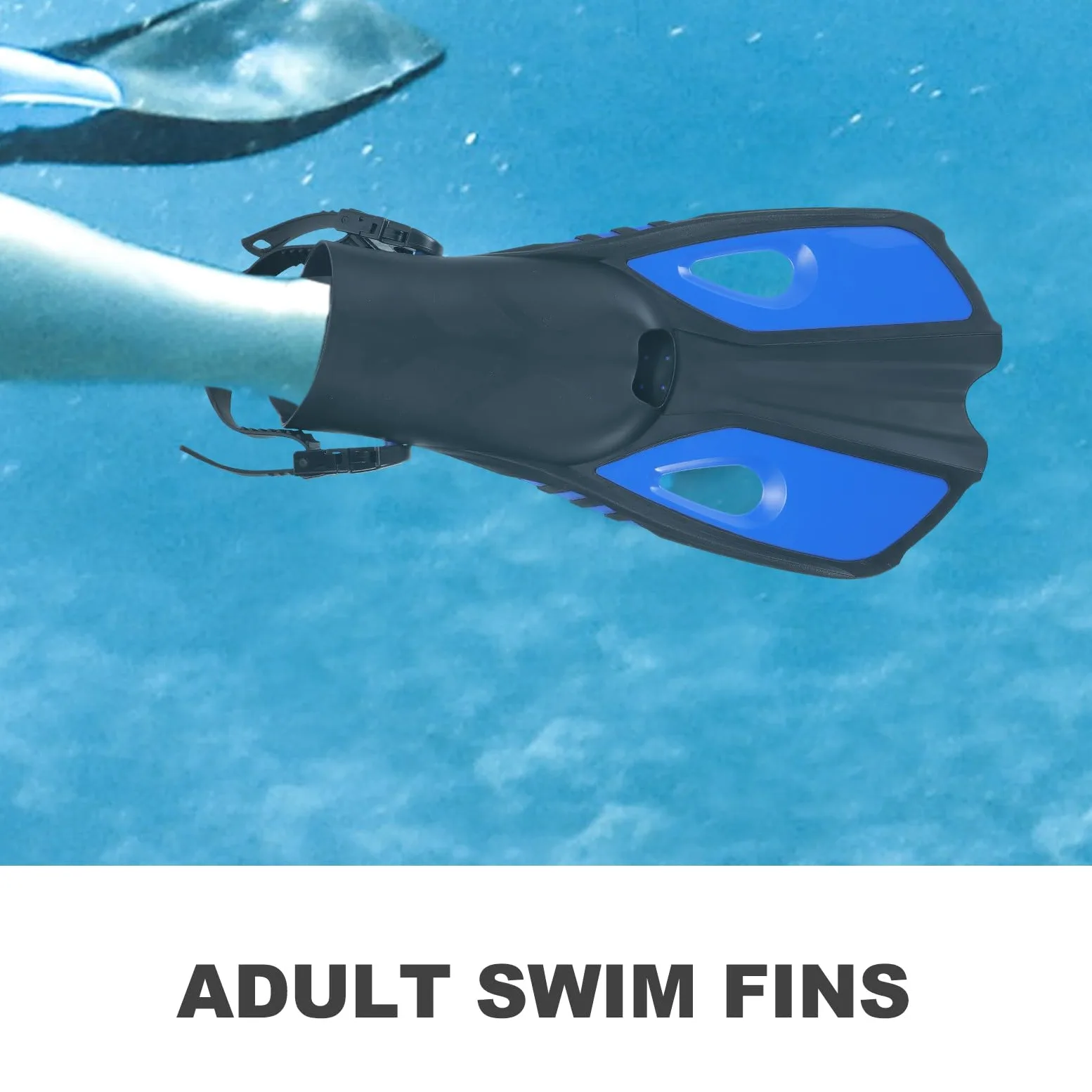 Tofficu Aletas de Natación de Goma Aletas de Entrenamiento de Natación Ajustables para Adultos Azul para Entrenamiento
