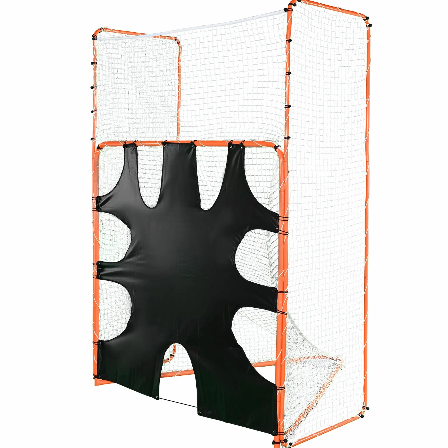 VEVOR Portería de Lacrosse 3 en 1 con Red de Espalda y Rebotador Jaula de Lacrosse 3,6x2,8m Equipos de Entrenamiento de Fácil Instalación en Patio Trasero, Jardín, Parque al Aire Libre para Jóvenes