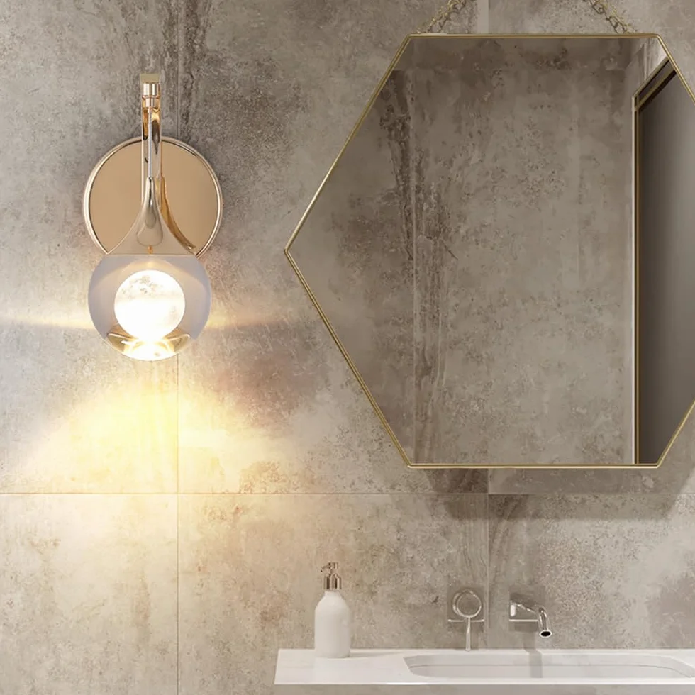Lámpara de Pared Nórdica Cristal LED para Hogar Sala de Estar Dormitorio Decoración