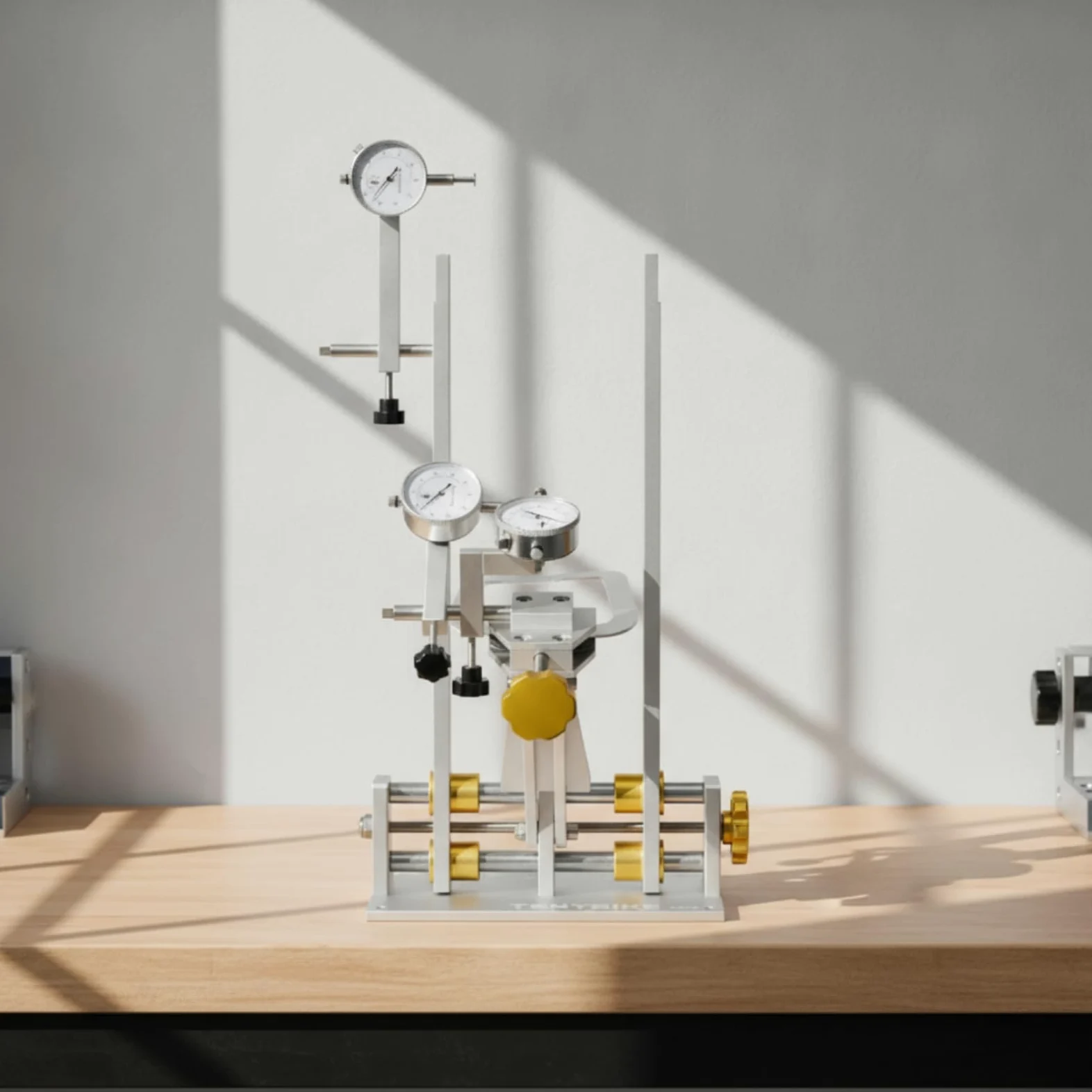 Baoblaze Soporte de Rueda de Bicicleta Centrador Alineador Calibrador Base Rígida con de Esfera y Columnas Ajustables para Alta Precisión Adecuado para Mecánicos Aficionados y Talleres de Servicio
