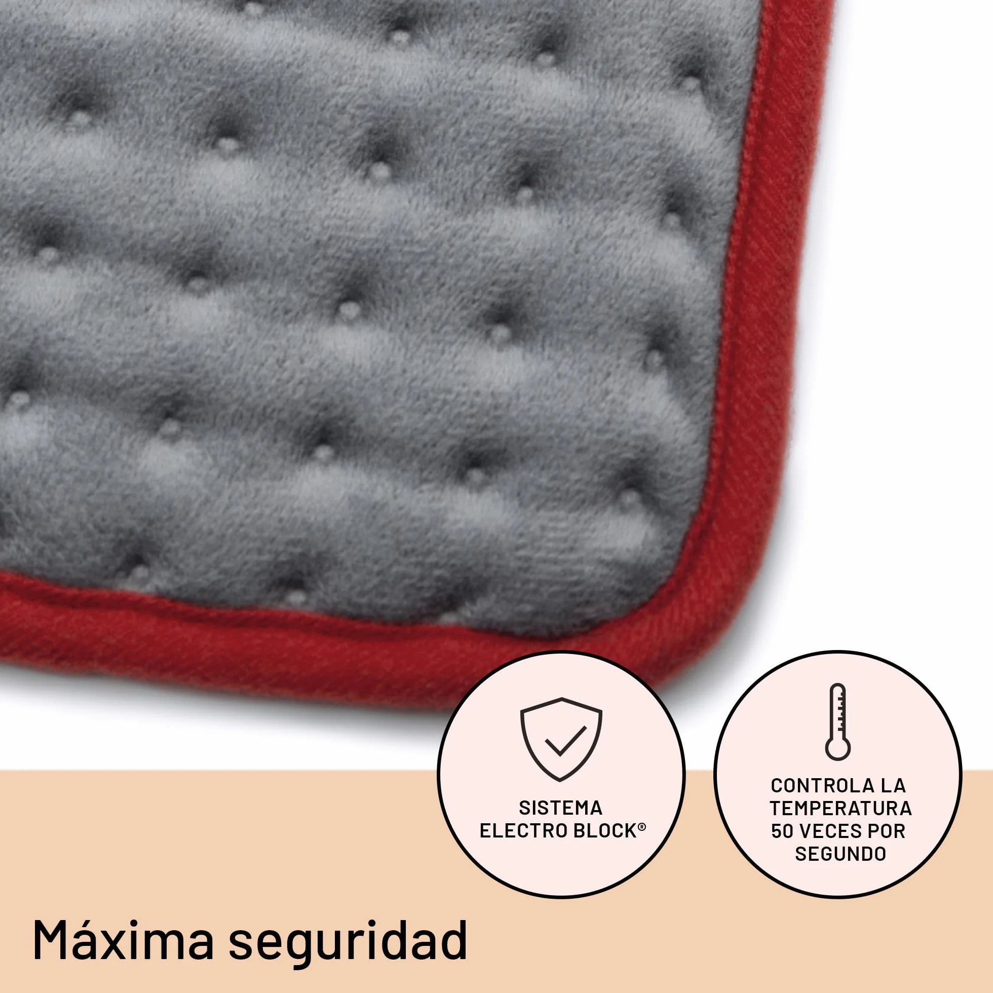 DAGA Almohadilla Térmica Confort, Tecnología Intellisense, 5 Temperaturas, 40x35 cm