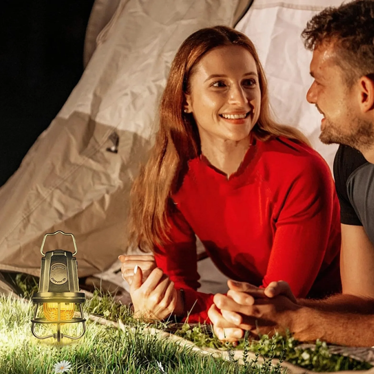 Linterna de Camping Recargable Lámpara con Regulación de Brillo y 4 | Linterna de Camping LED Para Tienda, Senderismo, Cortes de Luz, Toldo, Balcón y Actividades al Aire Libr