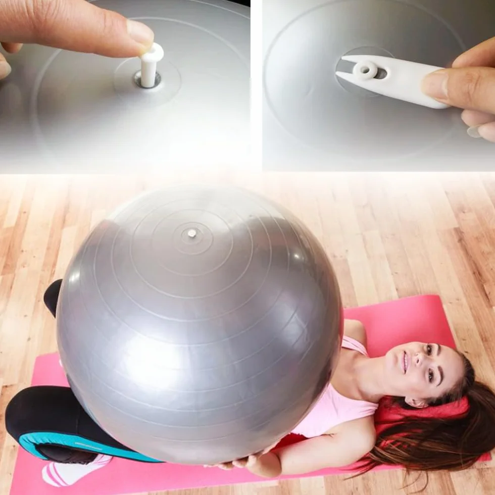 6 Piezas Enchufe de Bola de Ejercicio, Tapón de Aire de Ejercicio, Pin de Tapón Aire de Bola Ejercicio, Enchufe de Bola de Yoga, con Removedor de 1 Pieza