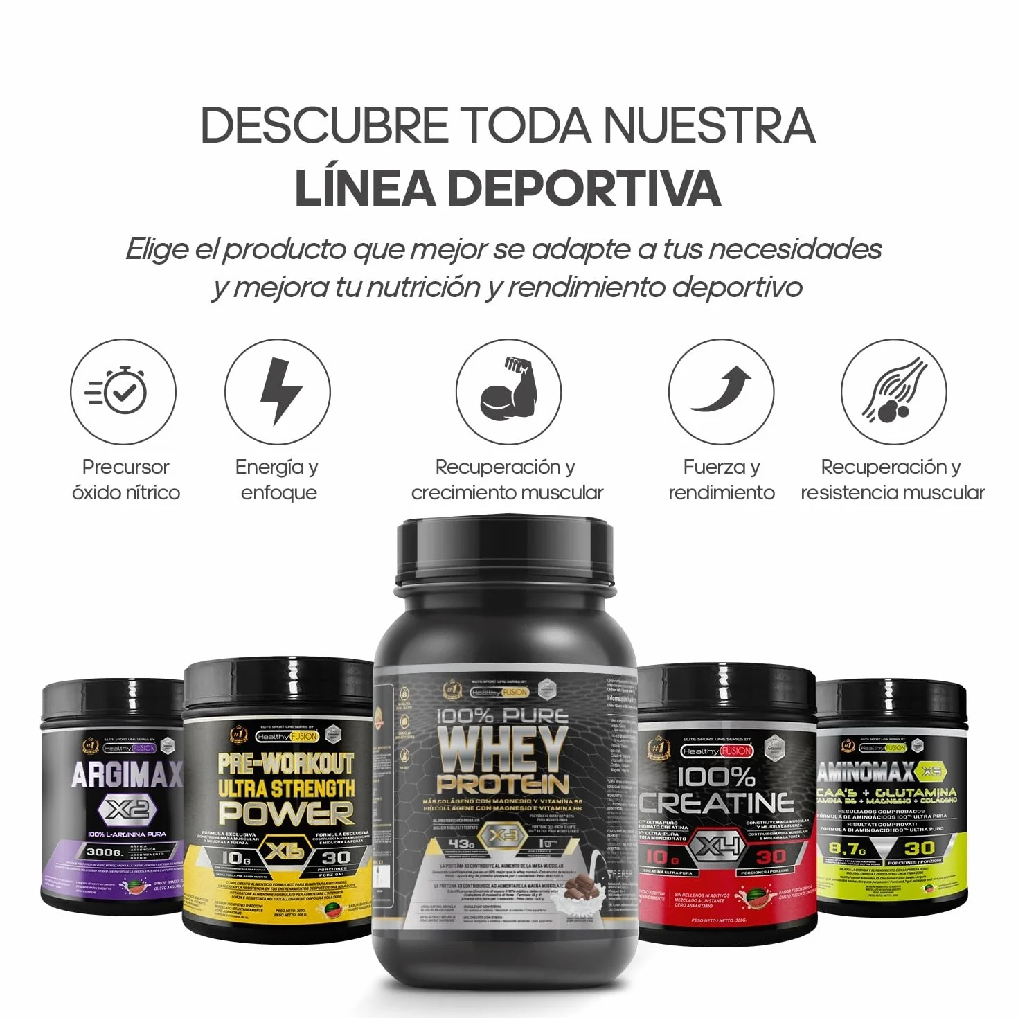 Healthy Fusion Whey Protein 1000g Proteína Whey Pura con Colágeno y Magnesio Chocolate