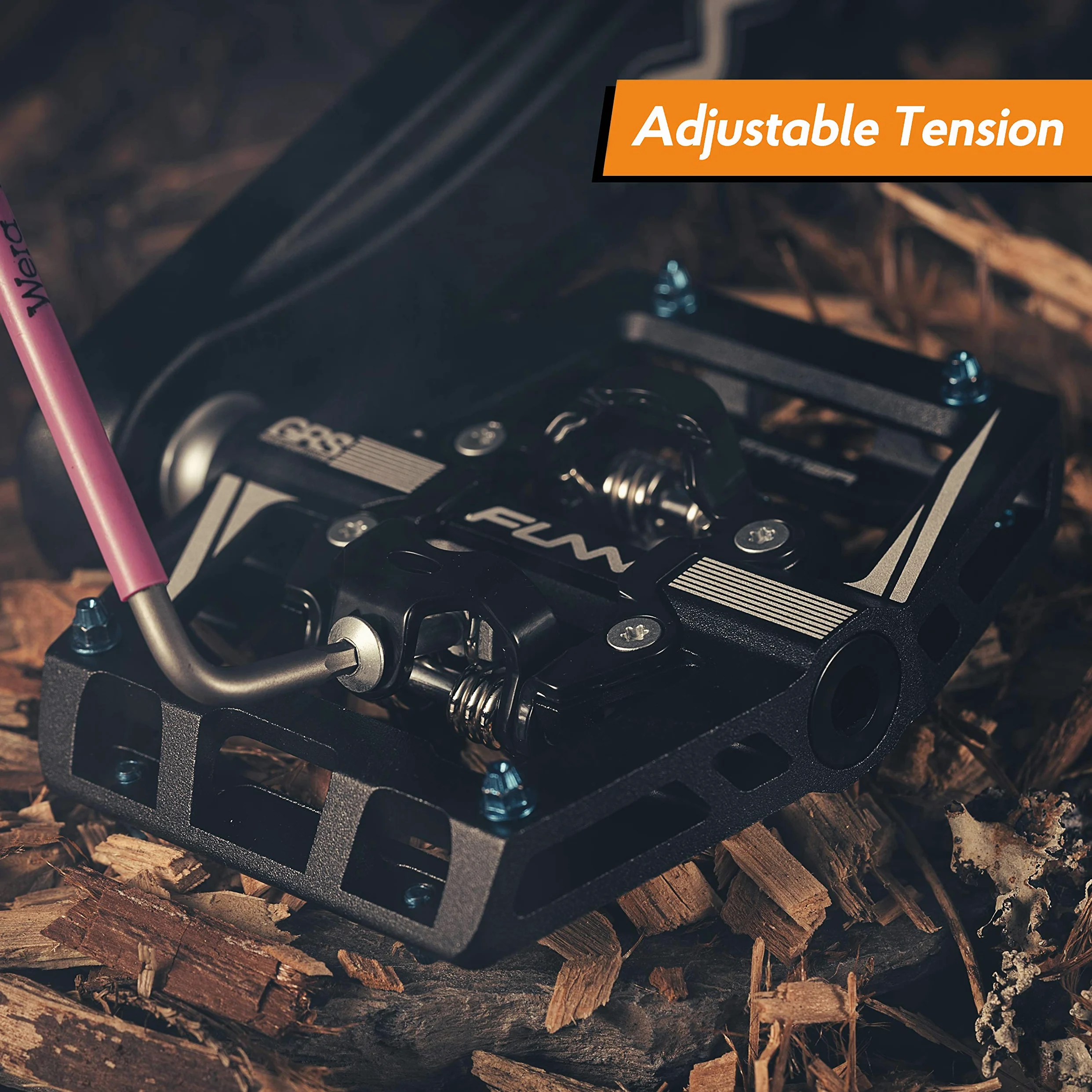 Funn Mamba S Pedales Automáticos MTB, Doble Cara, Calas SPD | aleación 6061 CNC, eje 9/16, plataforma plana y de engrane, rodamiento sellado, aprox 403 g, para BMX y gravel