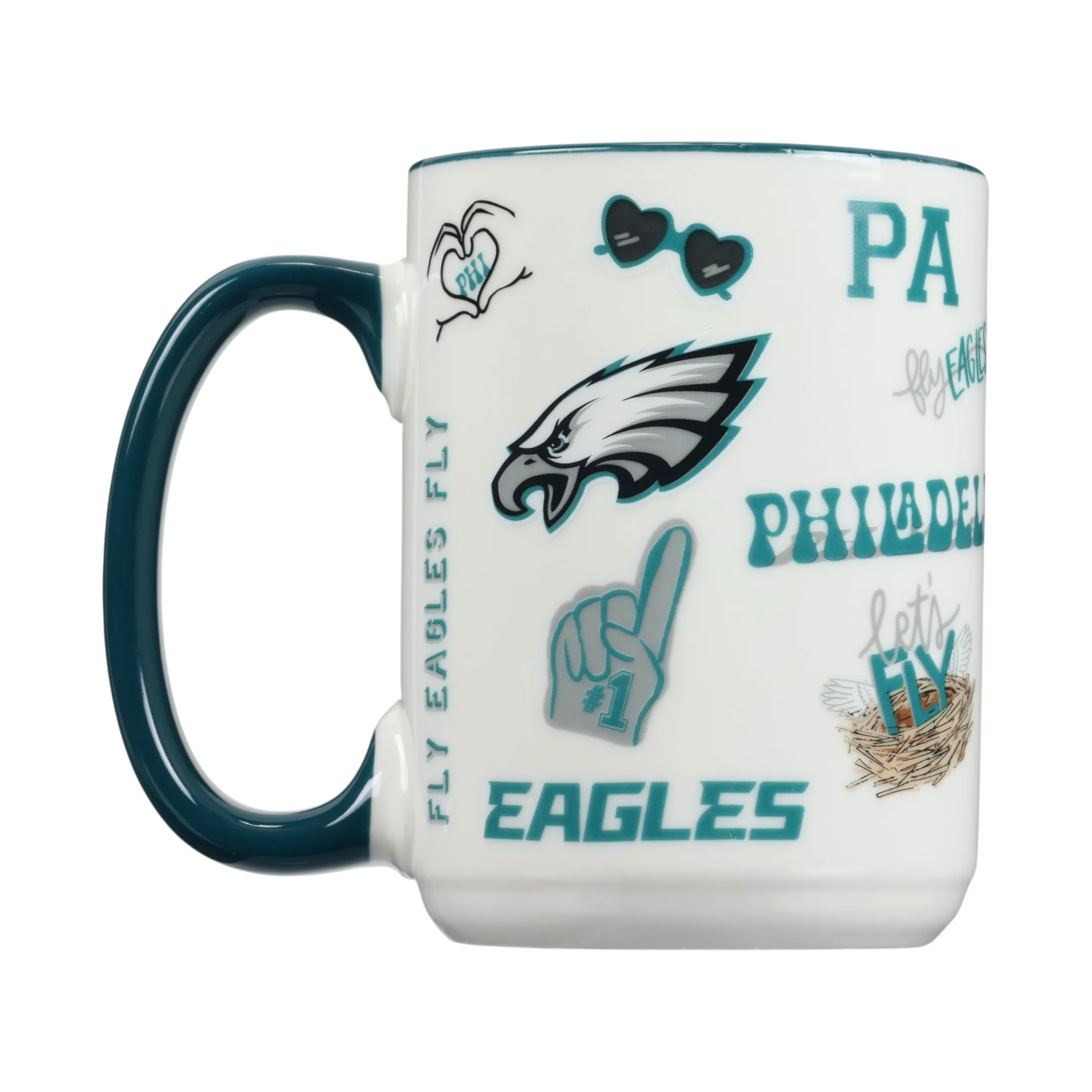 The Memory Company Taza de cerámica con licencia oficial de la NFL de 15 onzas, taza de café perfecta para los fanáticos del fútbol americano
