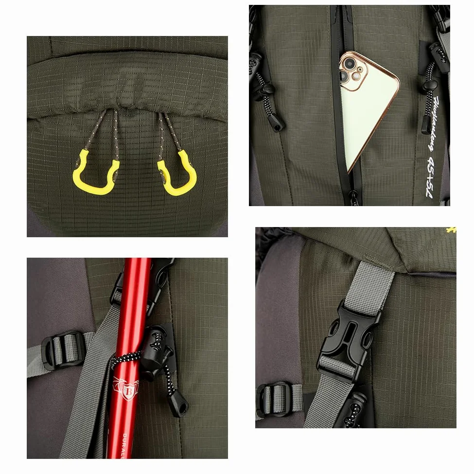 50L Mochila de Ideal para Deportes al Aire Libre, Senderismo, Trekking, Camping Travel, Escalada. Bolso Impermeable del Alpinismo, Mochila que contiene una cubierta de lluvia