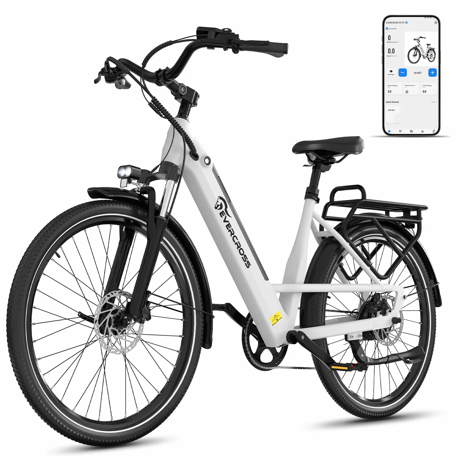 EVERCROSS Bicicleta Eléctrica para Adultos, 16"/20" Neumático Gordo Bici Eléctrica, Motor de 250W, hasta 25KM/H, 36V/48V Batería Extraíble Bicicleta de Montaña, Nieve Montaña Ebike