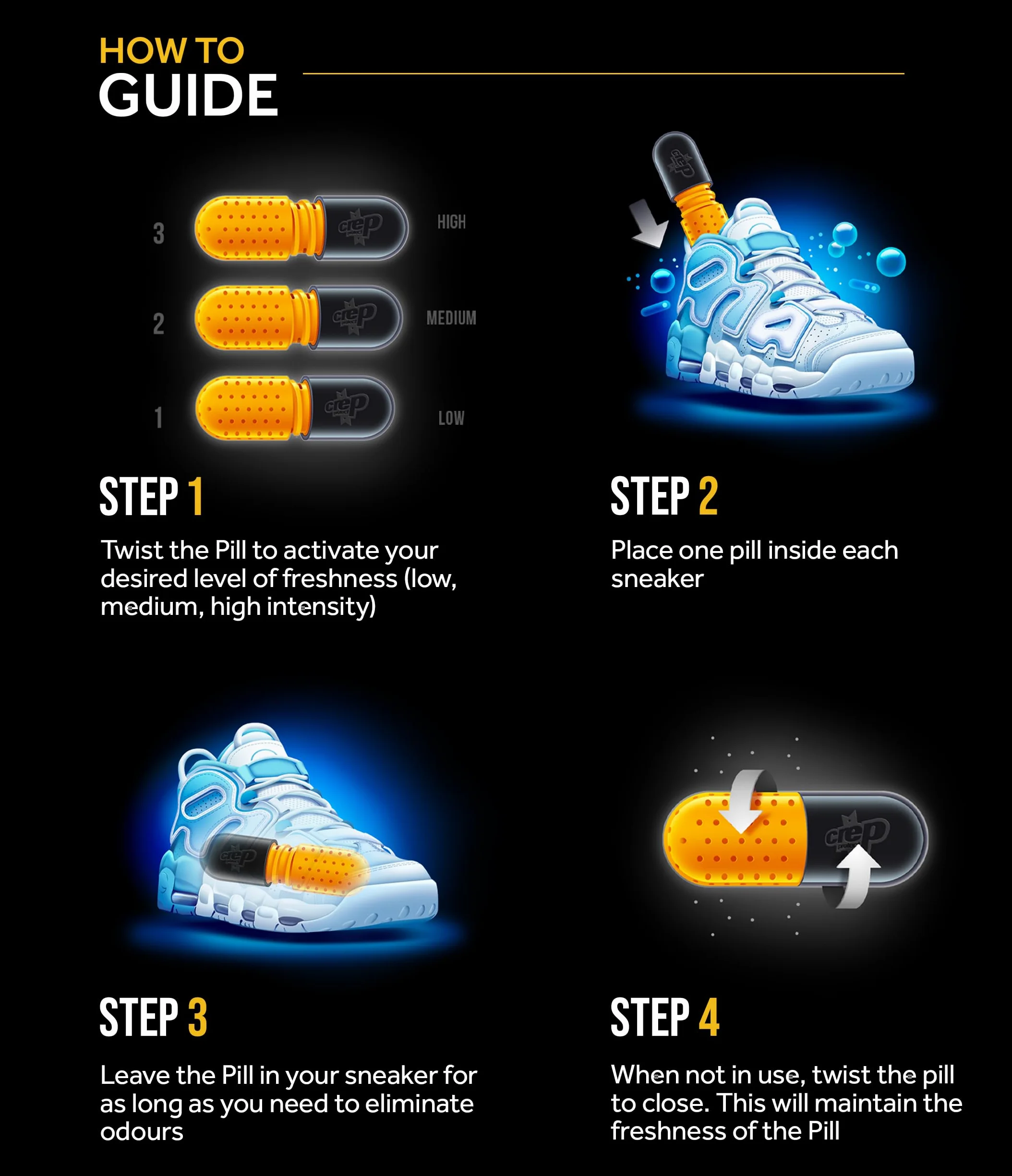 Crep Protect Pastilla refrescante Desodorante para zapatillas fragancia algodón fresco Pack de 2